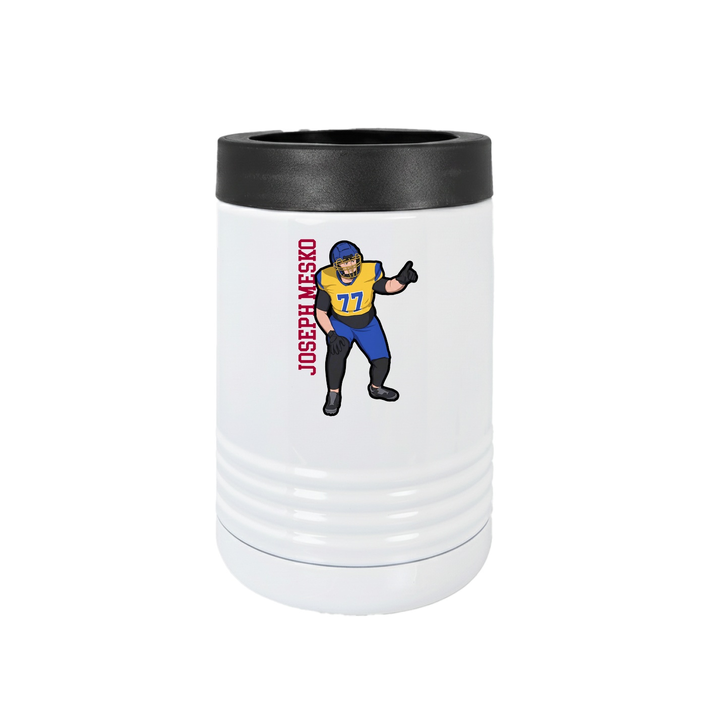 Beverage Holder — Name Vertical in White