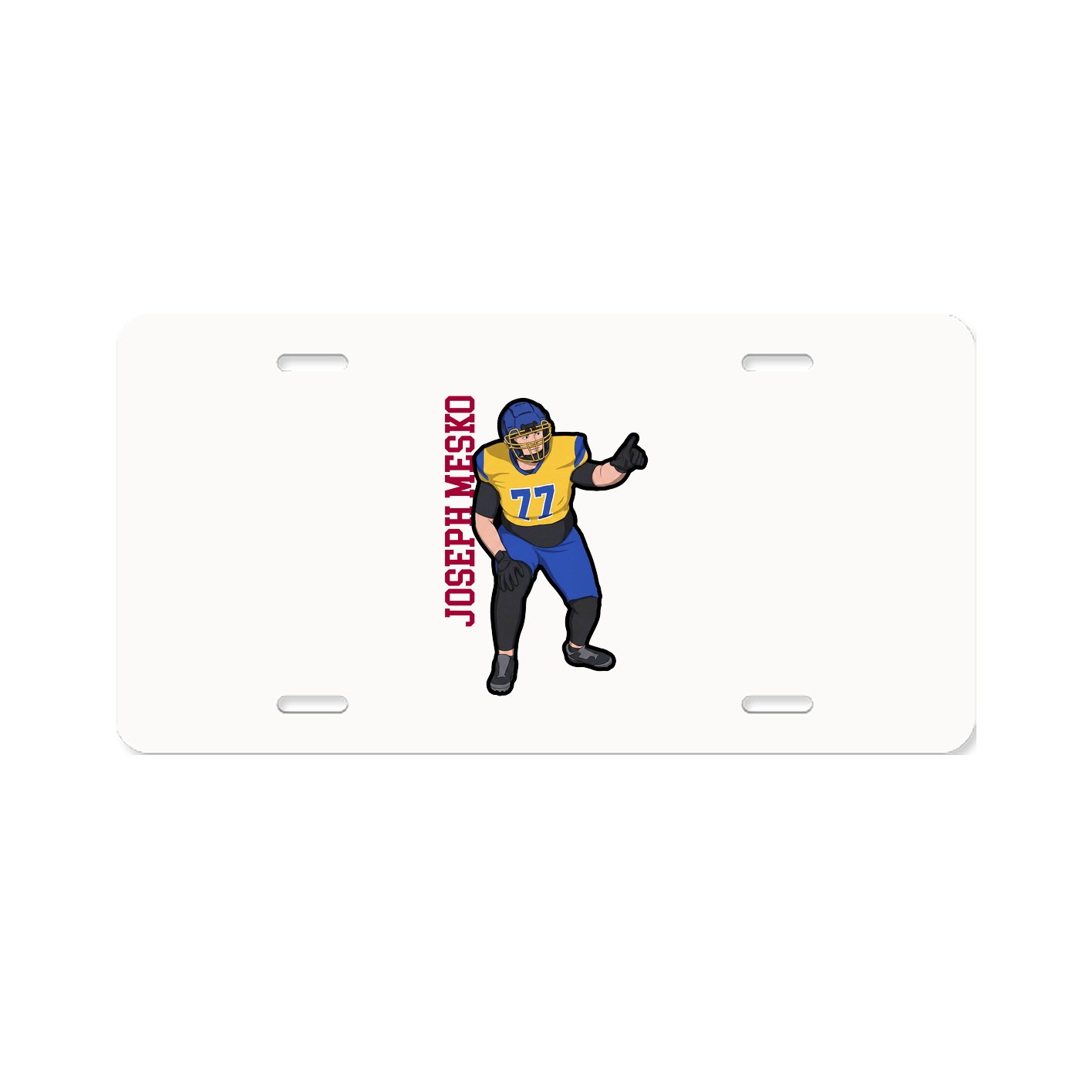 License Plate — Name Vertical in Classic