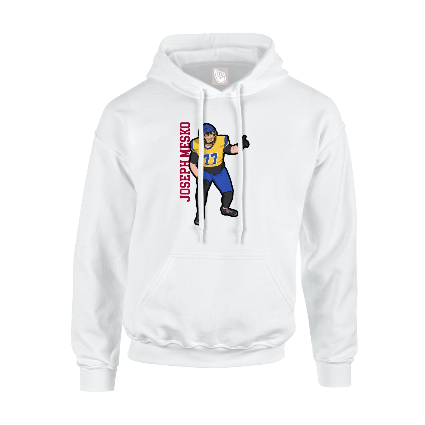 Hoodie — Name Vertical in White
