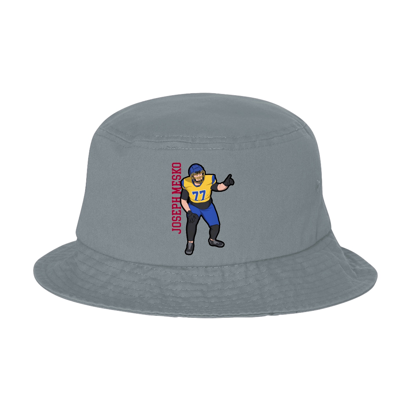 Bucket Cap — Name Vertical in Grey
