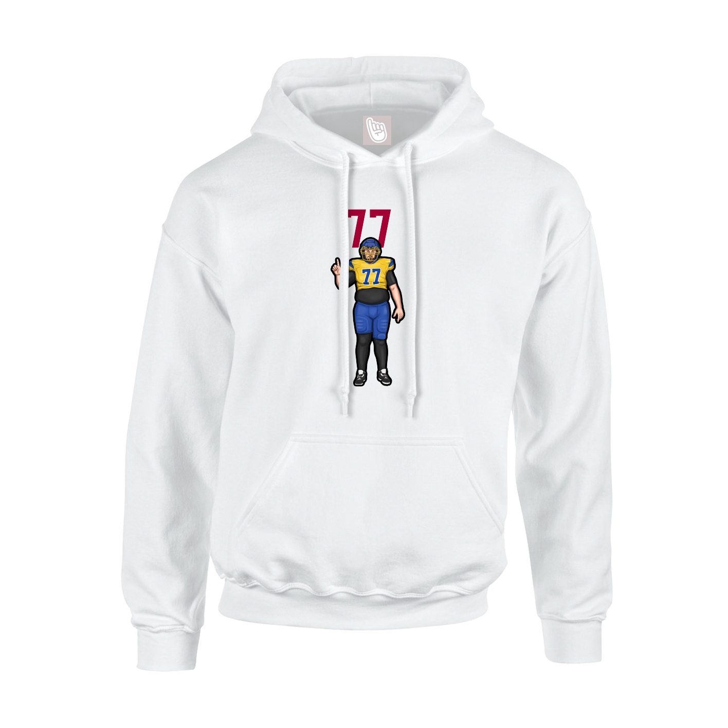 Youth Hoodie — Number Top in White