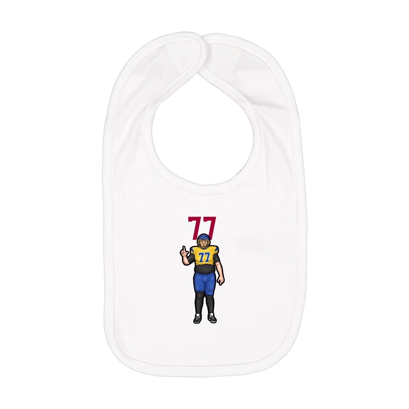 Infant Bib — Number Top in White