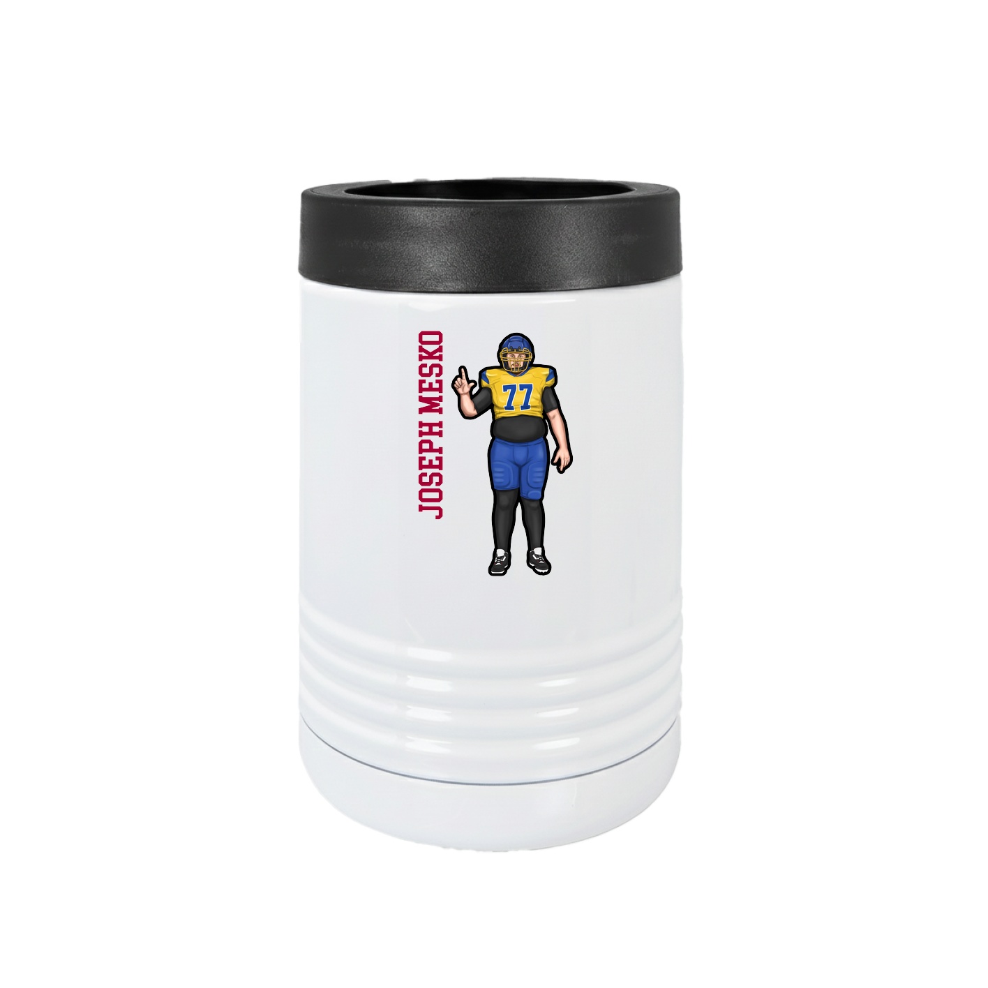 Beverage Holder — Name Vertical in White