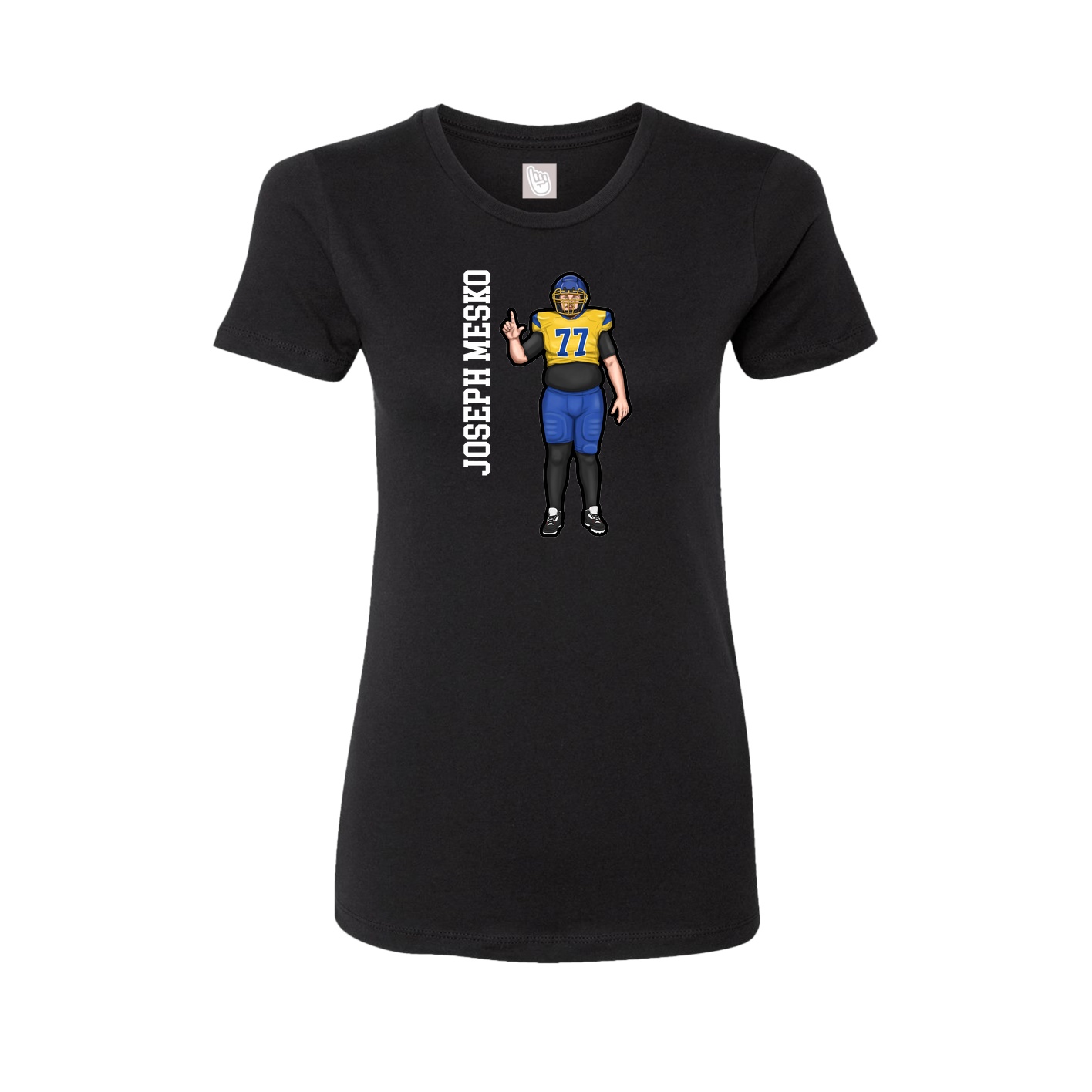 Womens Tee — Name Vertical in Black