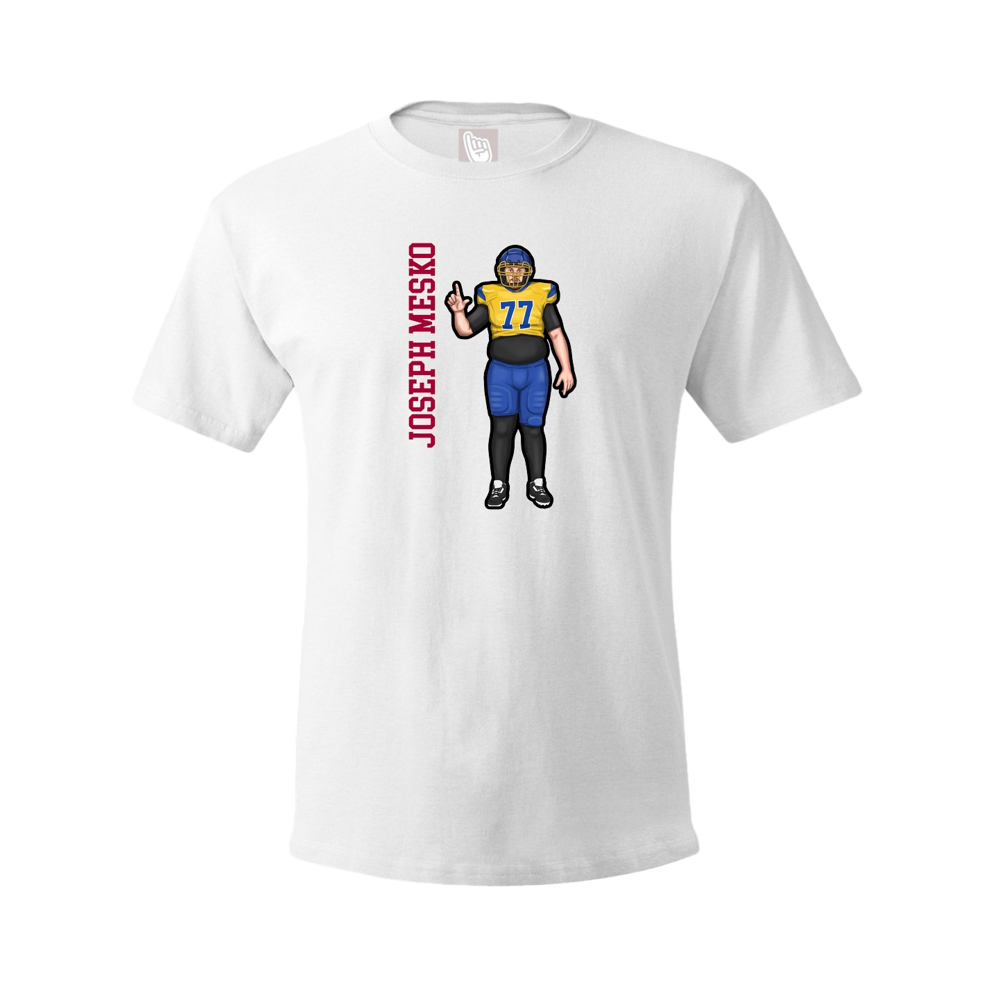 Youth Tee — Name Vertical in White