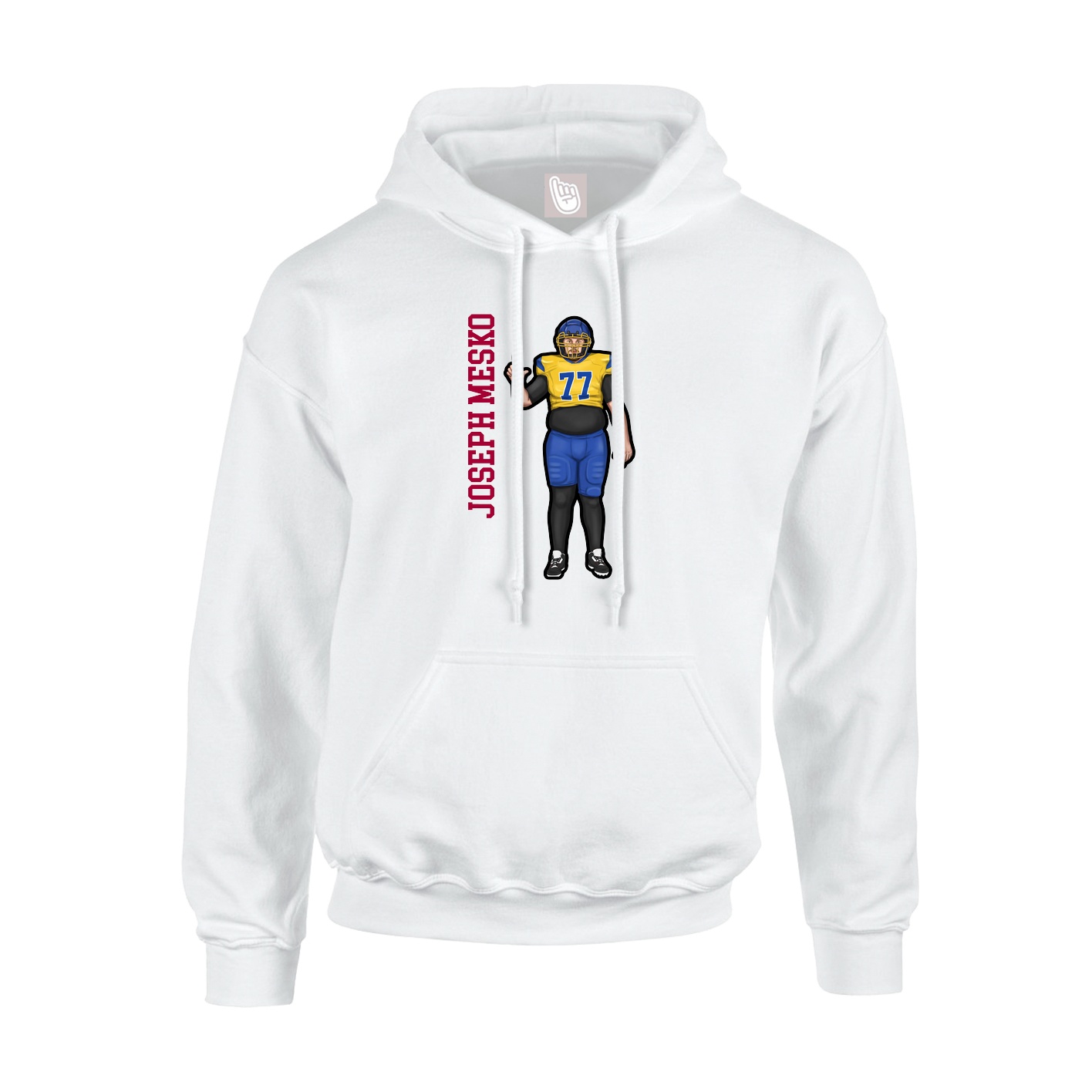 Hoodie — Name Vertical in White