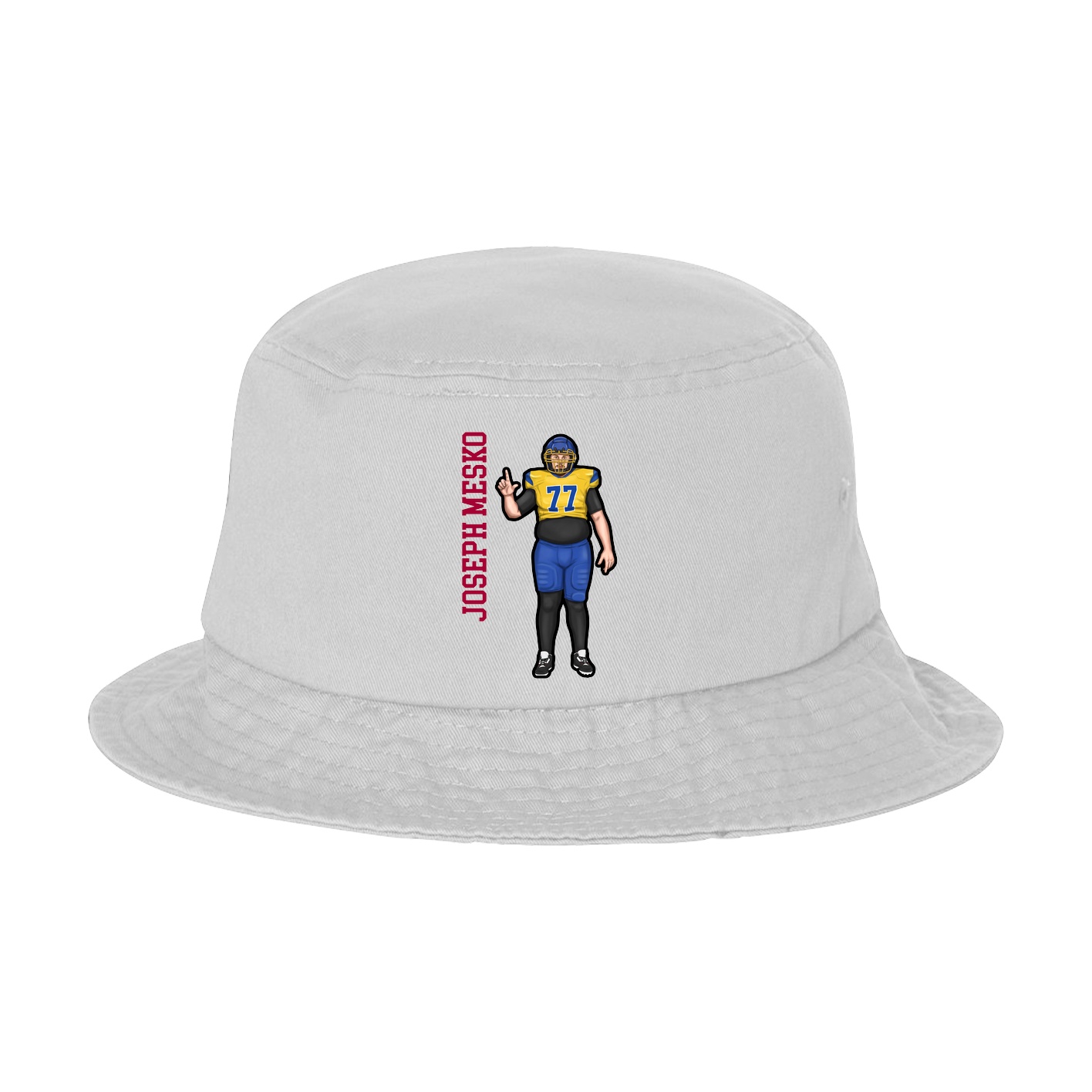 Bucket Cap — Name Vertical in White