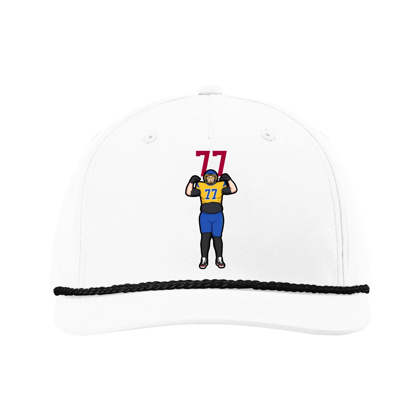 Five-Panel Classic Rope Cap — Number Top in White
