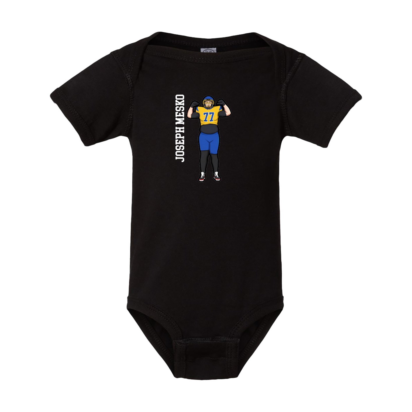 Baby Onesie — Name Vertical in Black