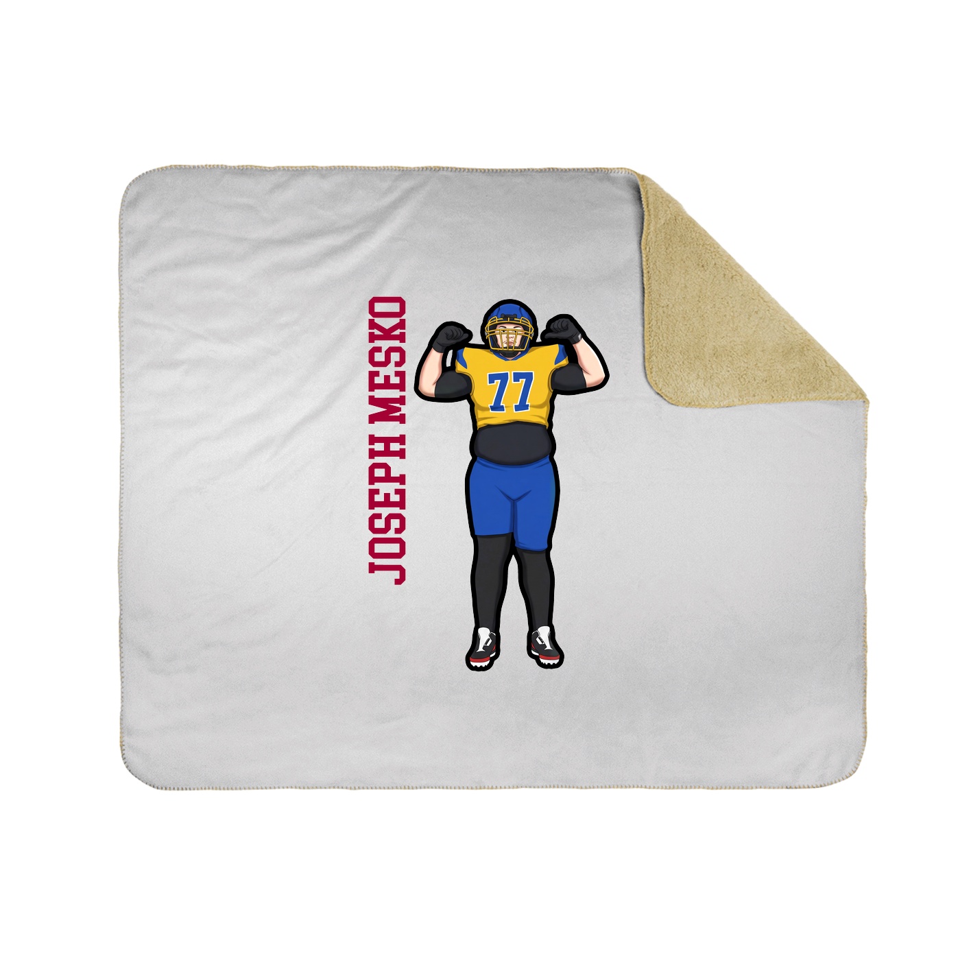 Throw Blanket — Name Vertical in White