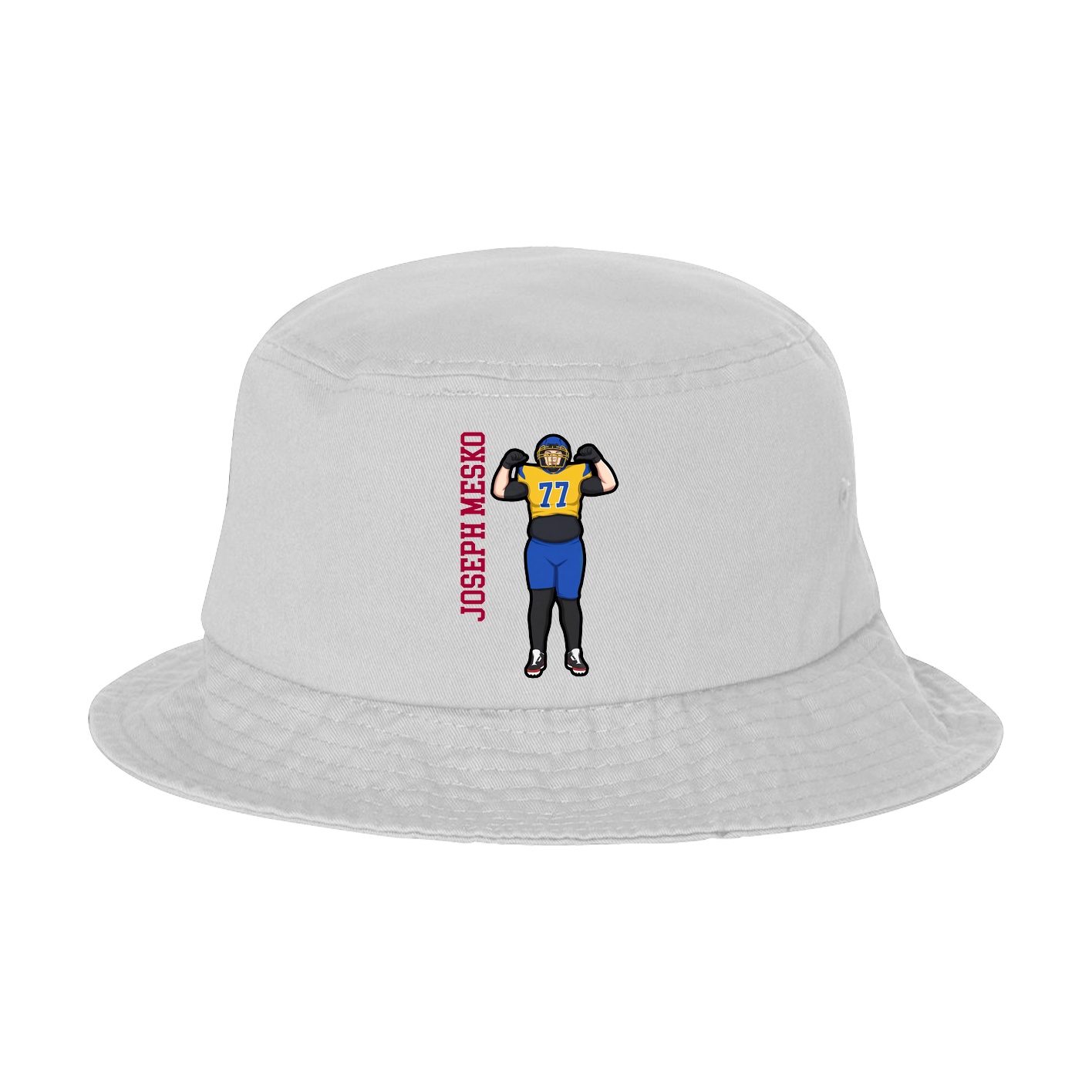 Bucket Cap — Name Vertical in White