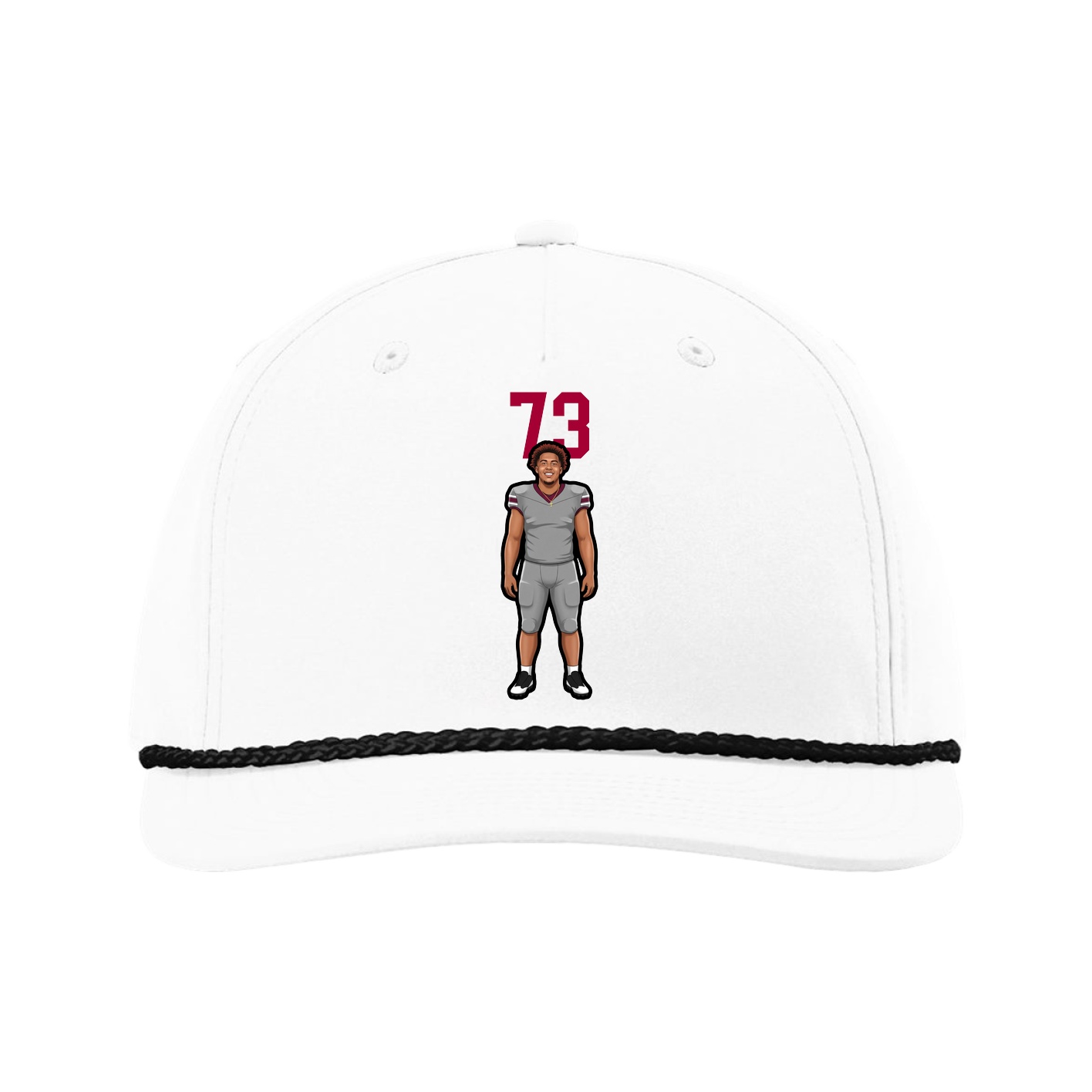 Five-Panel Classic Rope Cap — Number Top in White