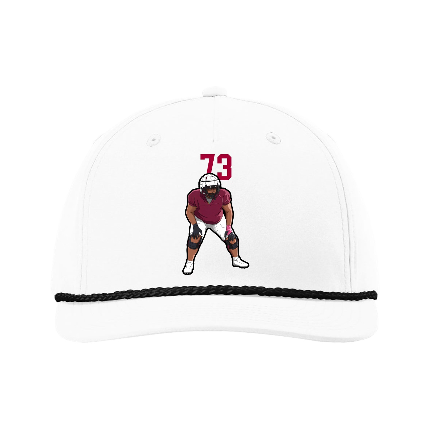 Five-Panel Classic Rope Cap — Number Top in White