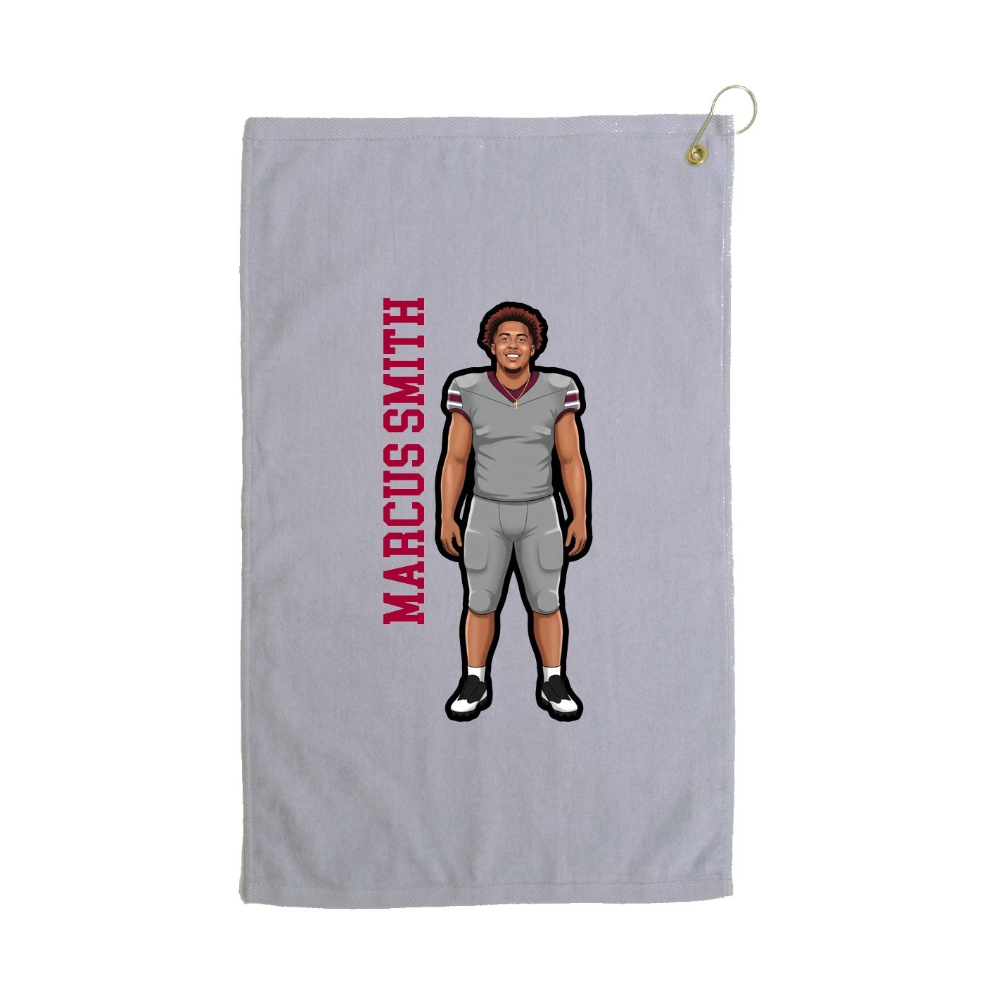 Golf Towel — Name Vertical in Grey