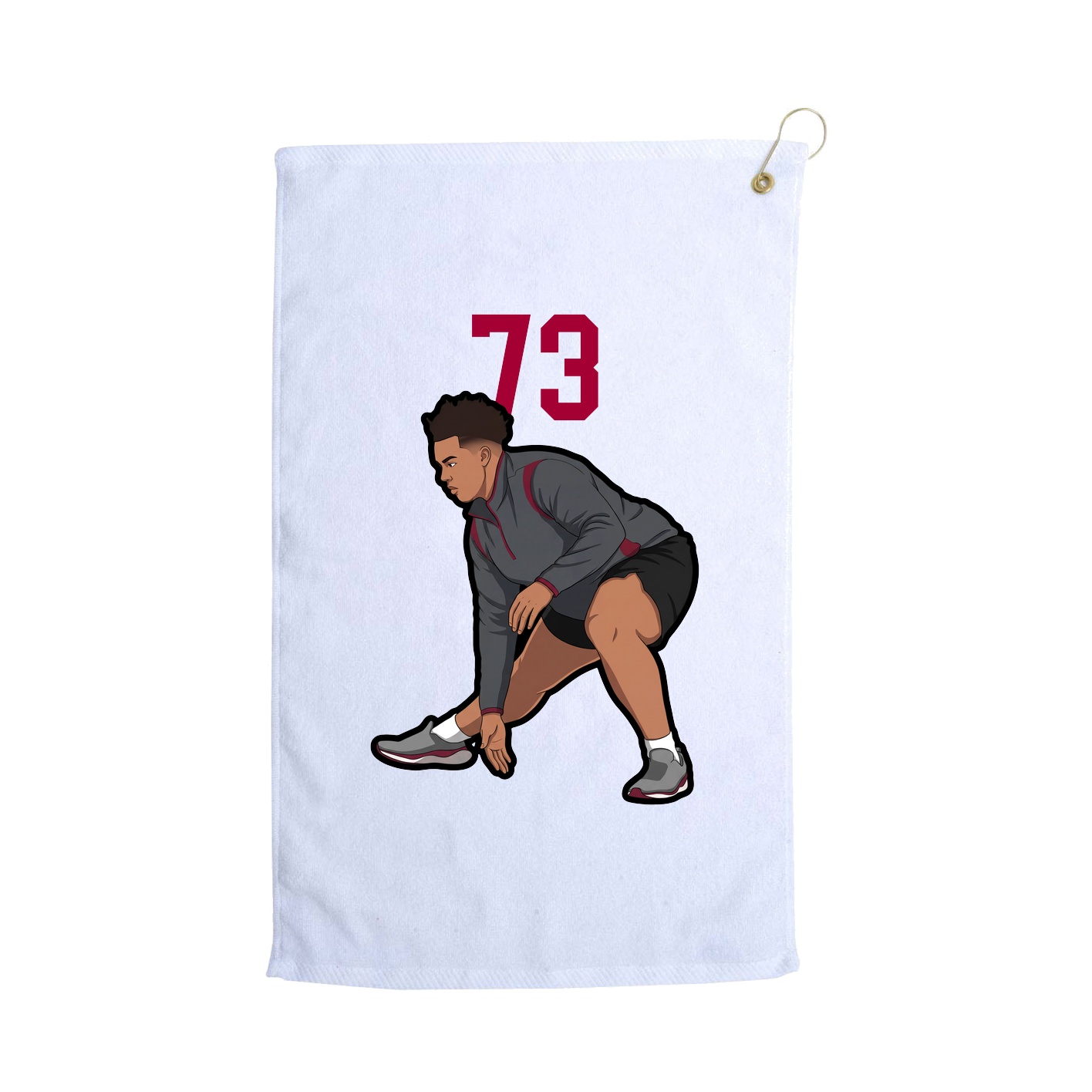 Golf Towel — Number Top in White