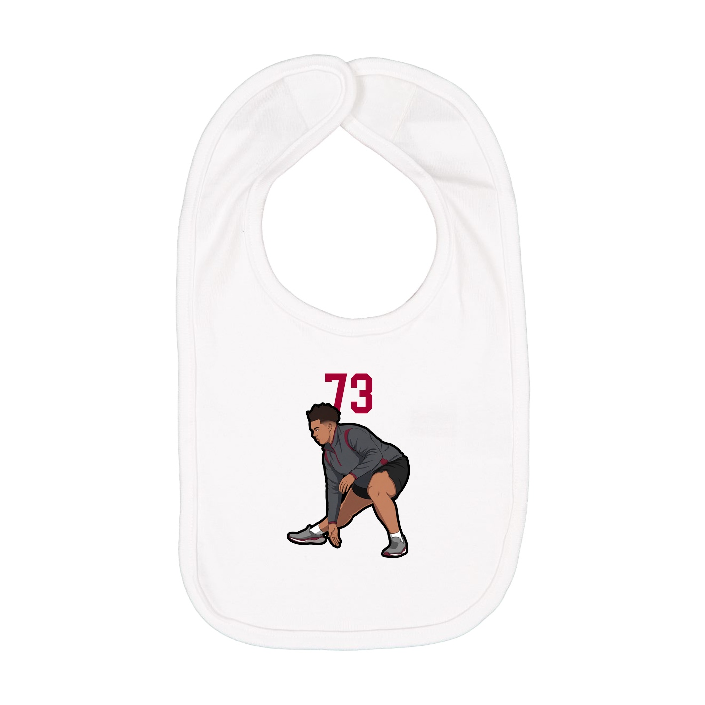 Infant Bib — Number Top in White