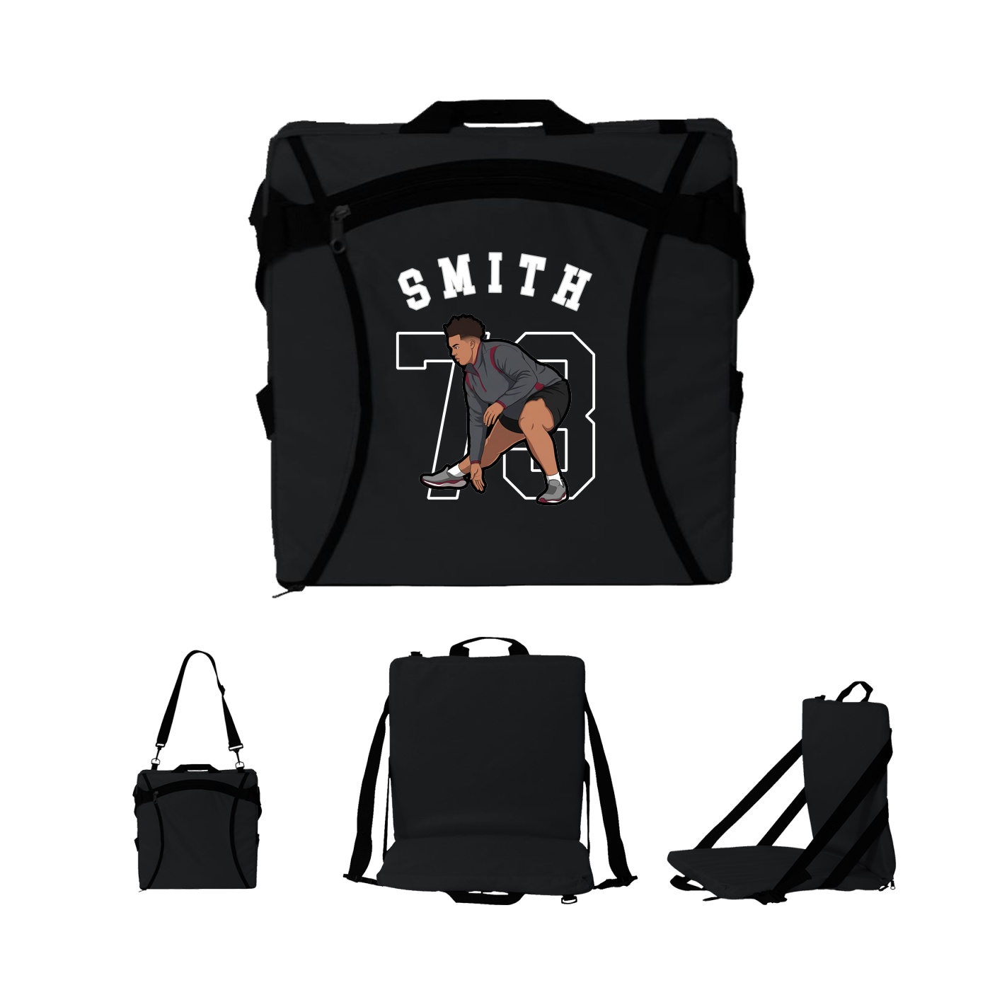 Folding Stadium Seat — Shirsey Arch in Black