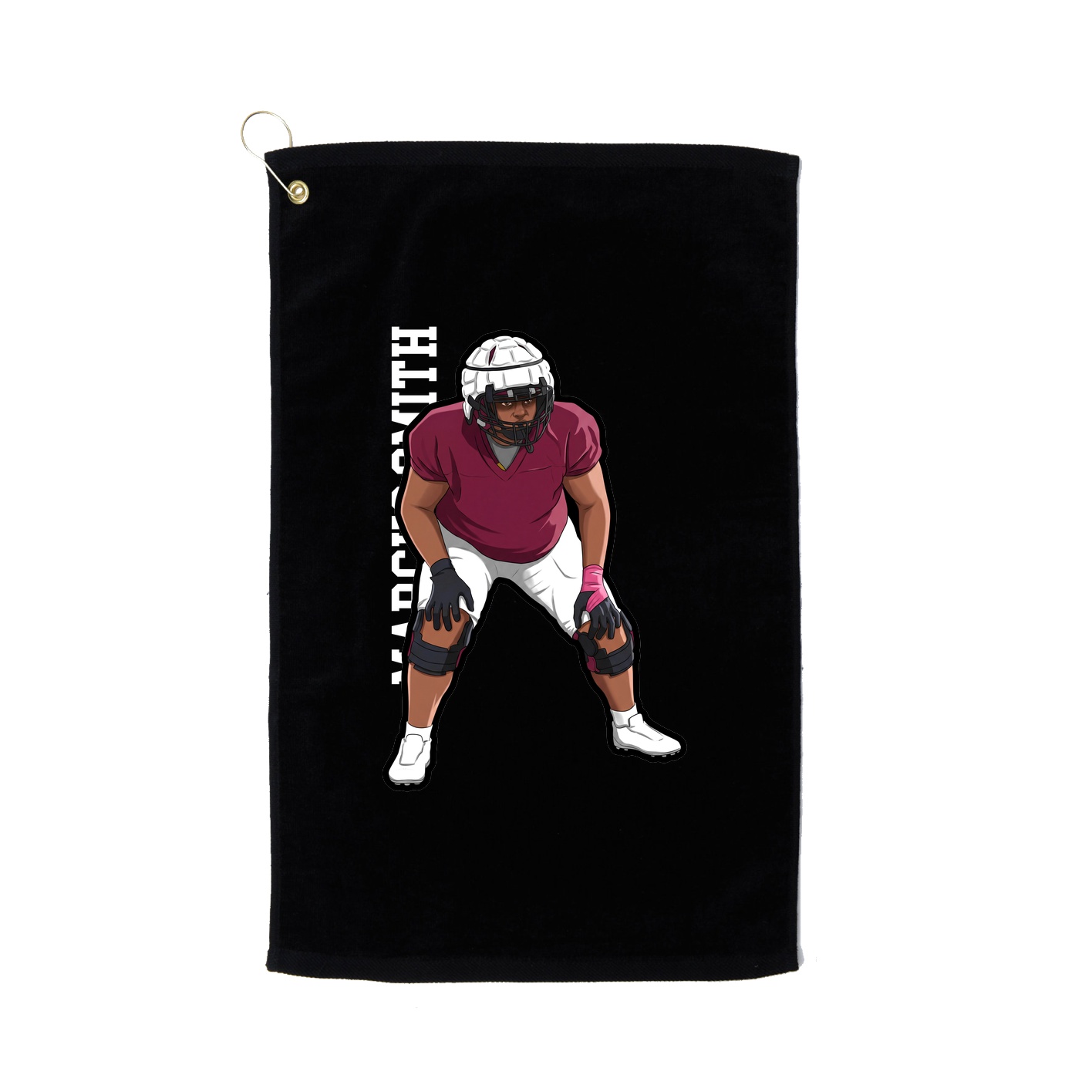 Golf Towel — Name Vertical in Black