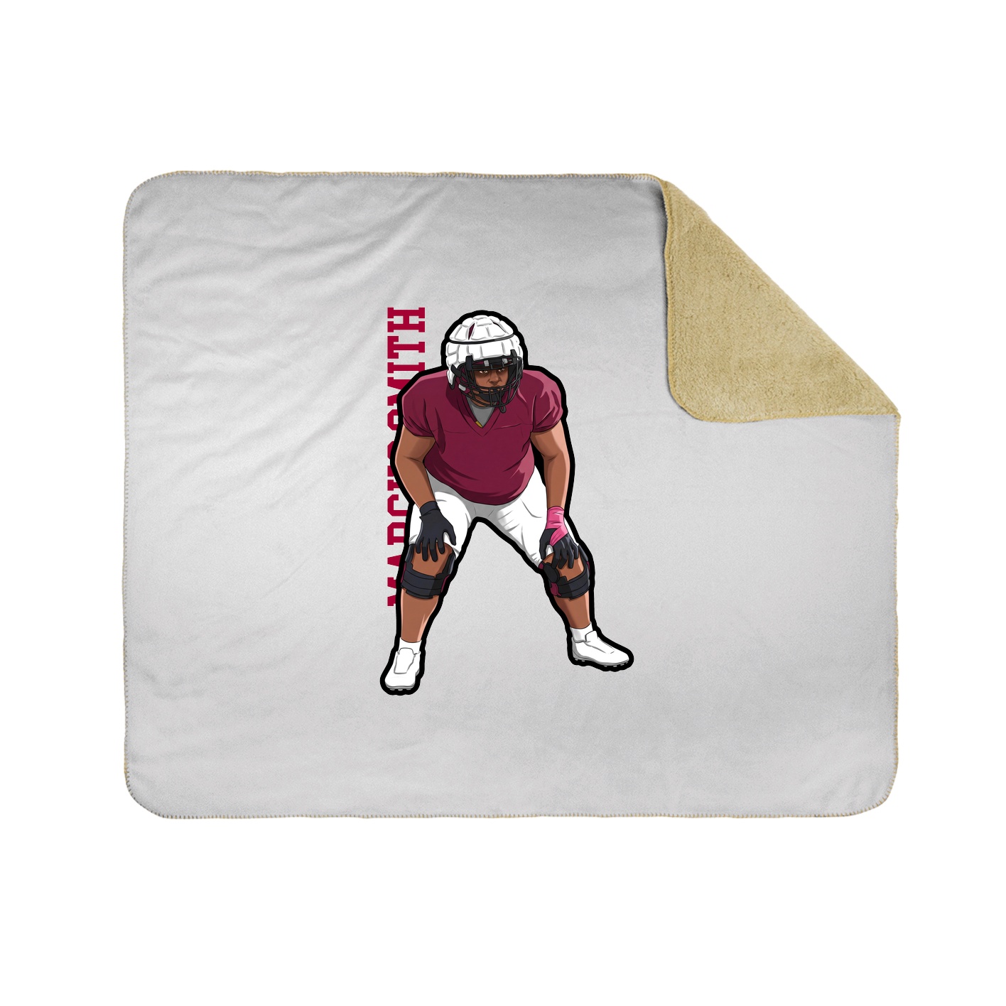 Throw Blanket — Name Vertical in White