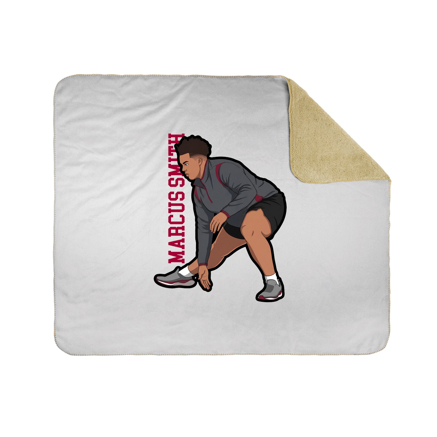 Throw Blanket — Name Vertical in White