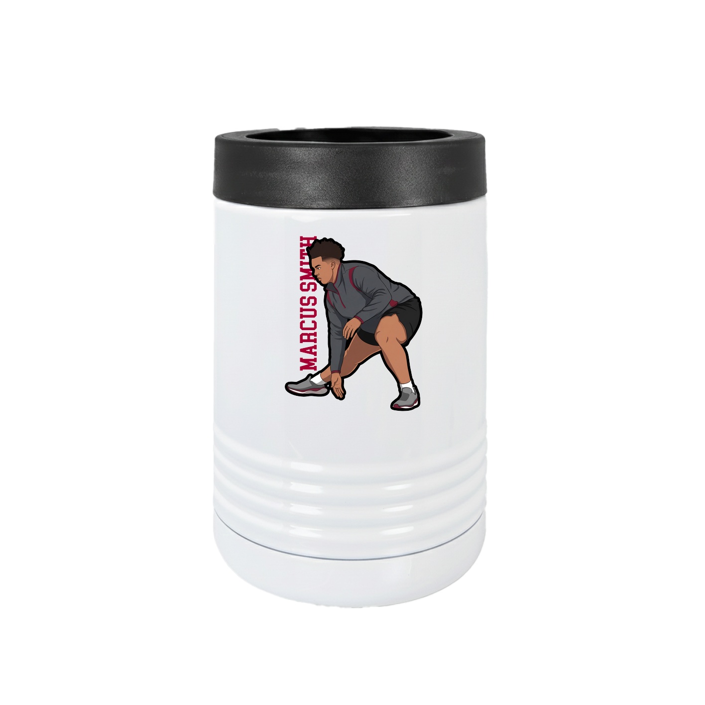Beverage Holder — Name Vertical in White