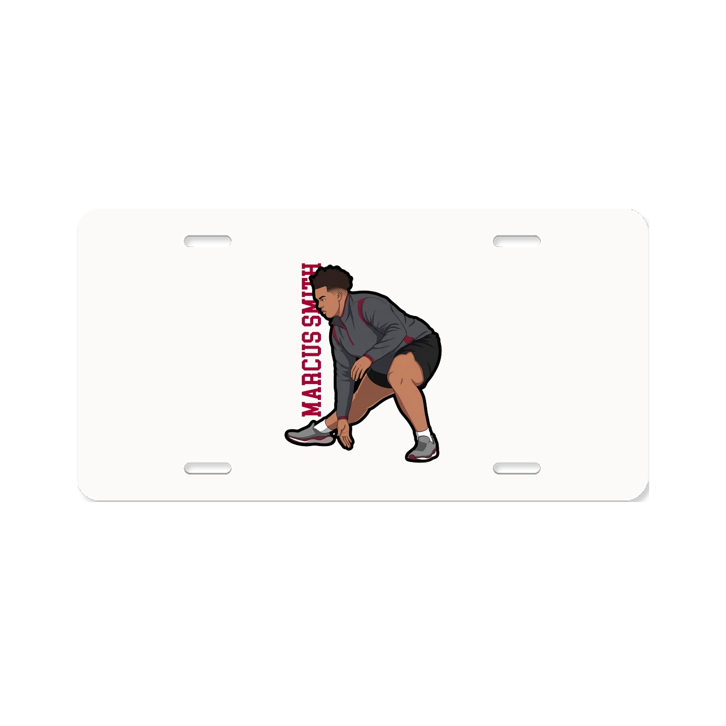 License Plate — Name Vertical in Classic