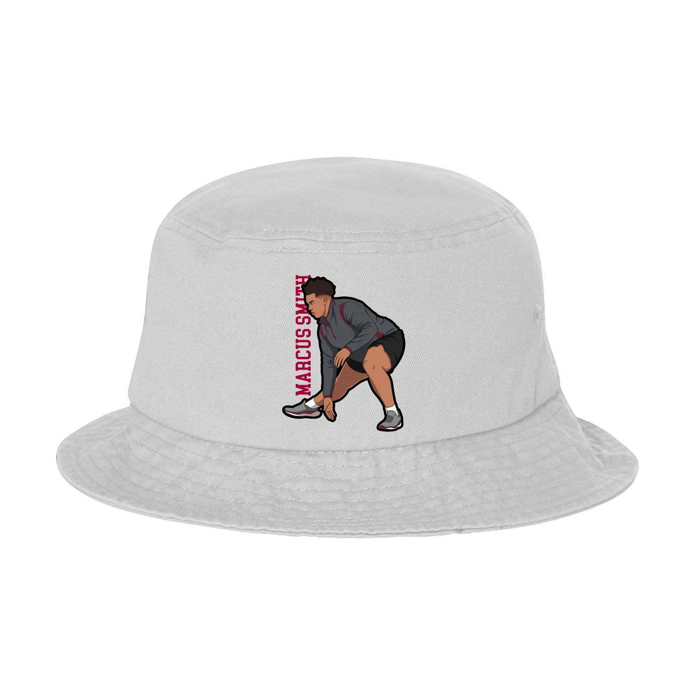 Bucket Cap — Name Vertical in White
