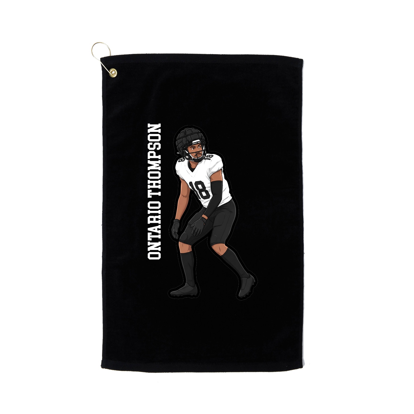 Golf Towel — Name Vertical in Black