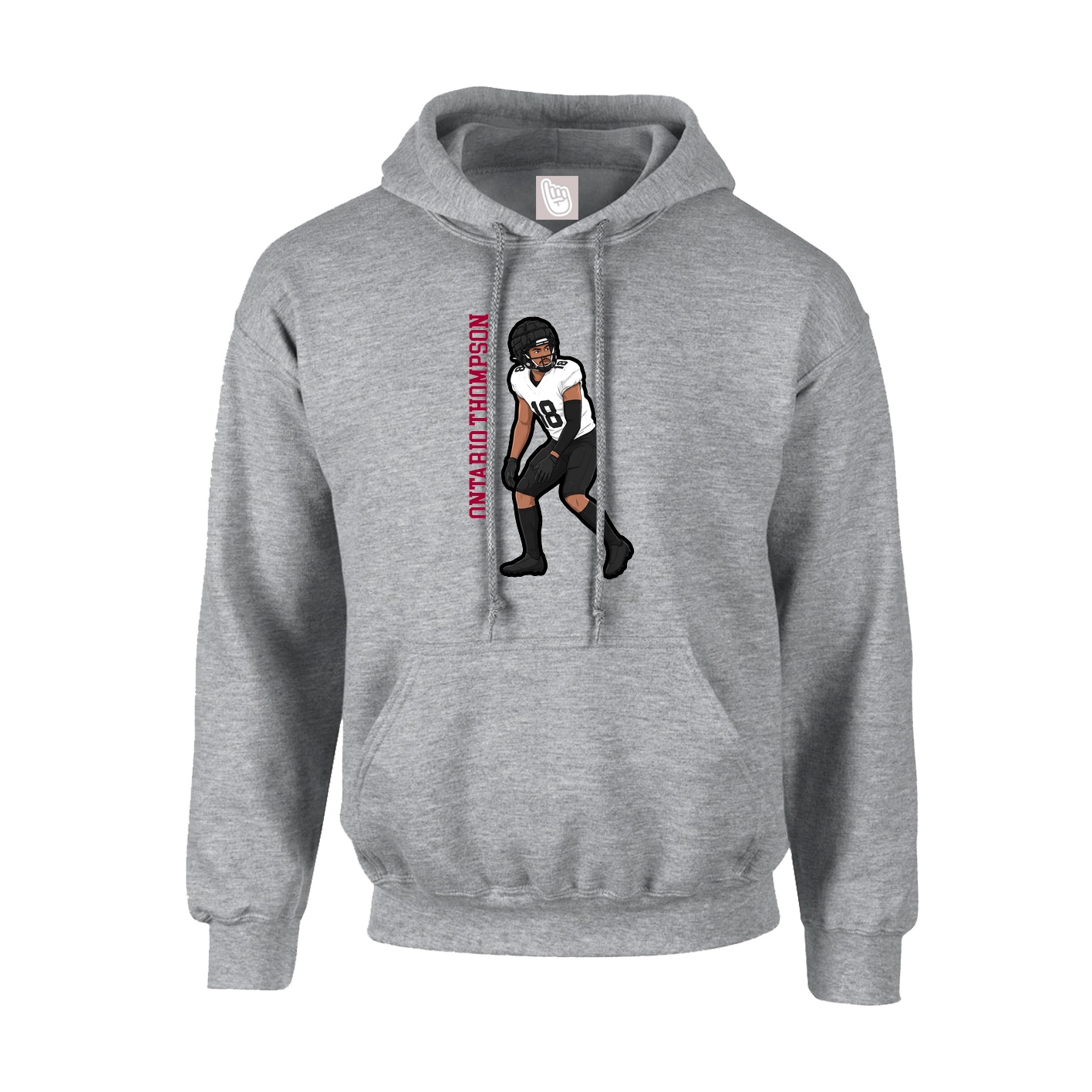 Hoodie — Name Vertical in Grey