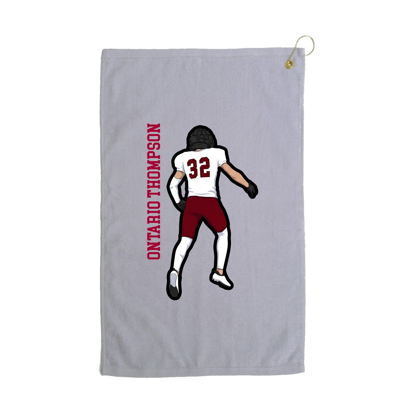 Golf Towel — Name Vertical in Grey