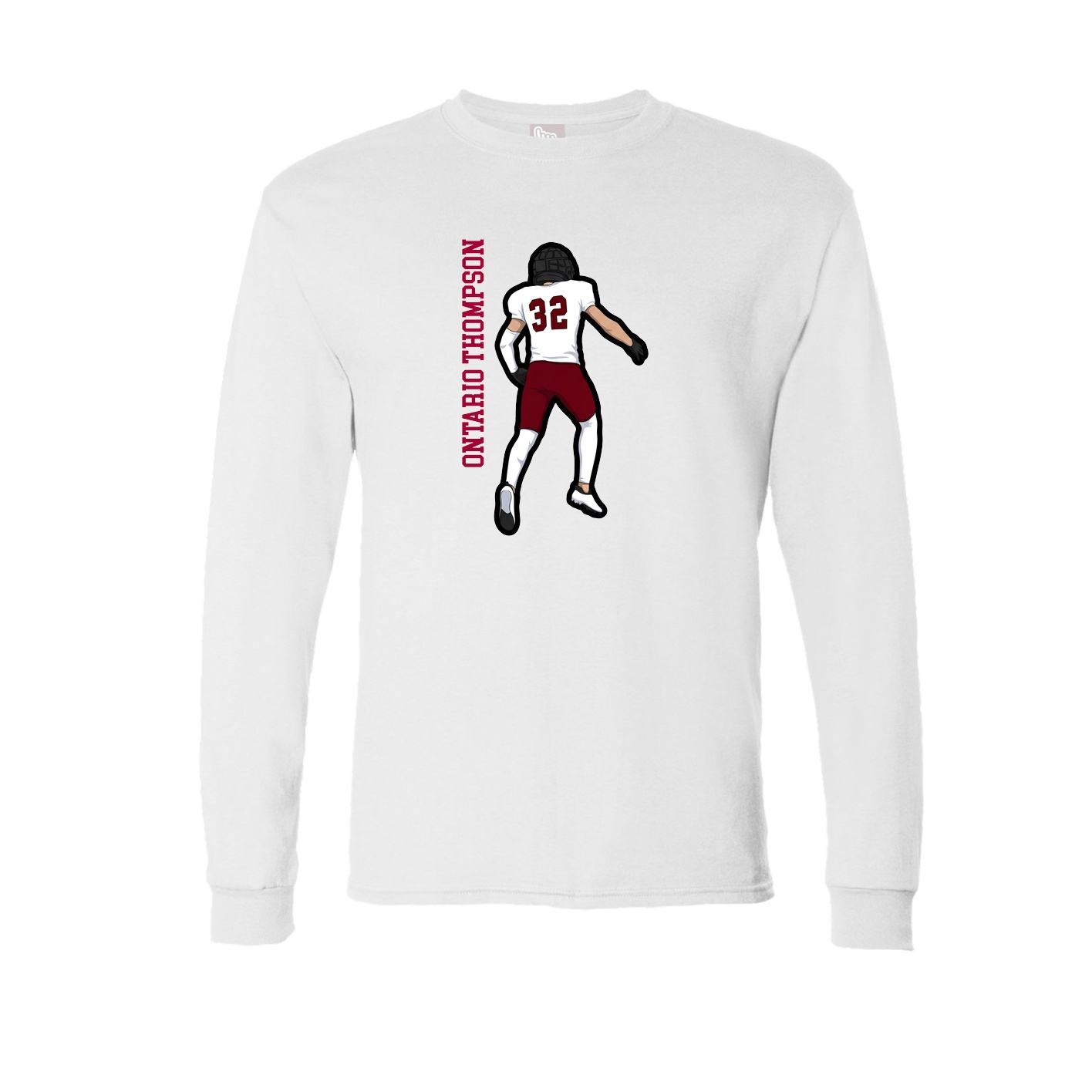 Long Sleeve Tee — Name Vertical in White