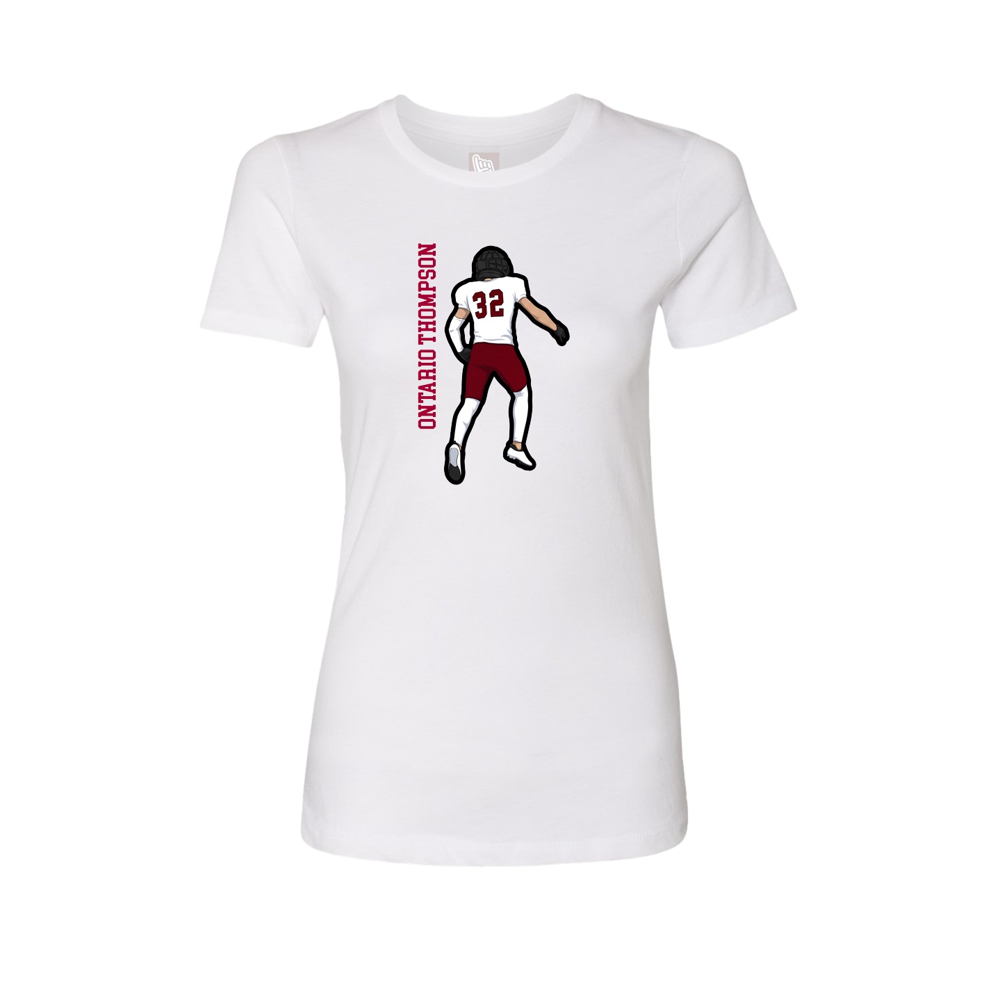 Fitted Women's Tee — Name Vertical in White