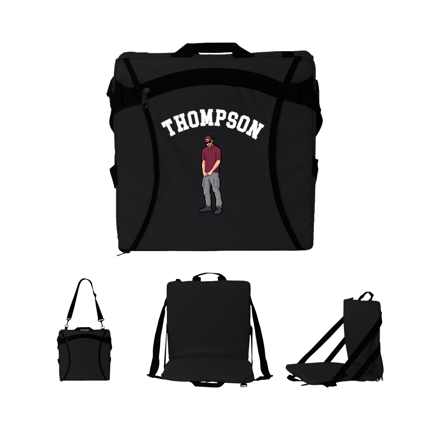 Folding Stadium Seat — Shirsey Arch in Black