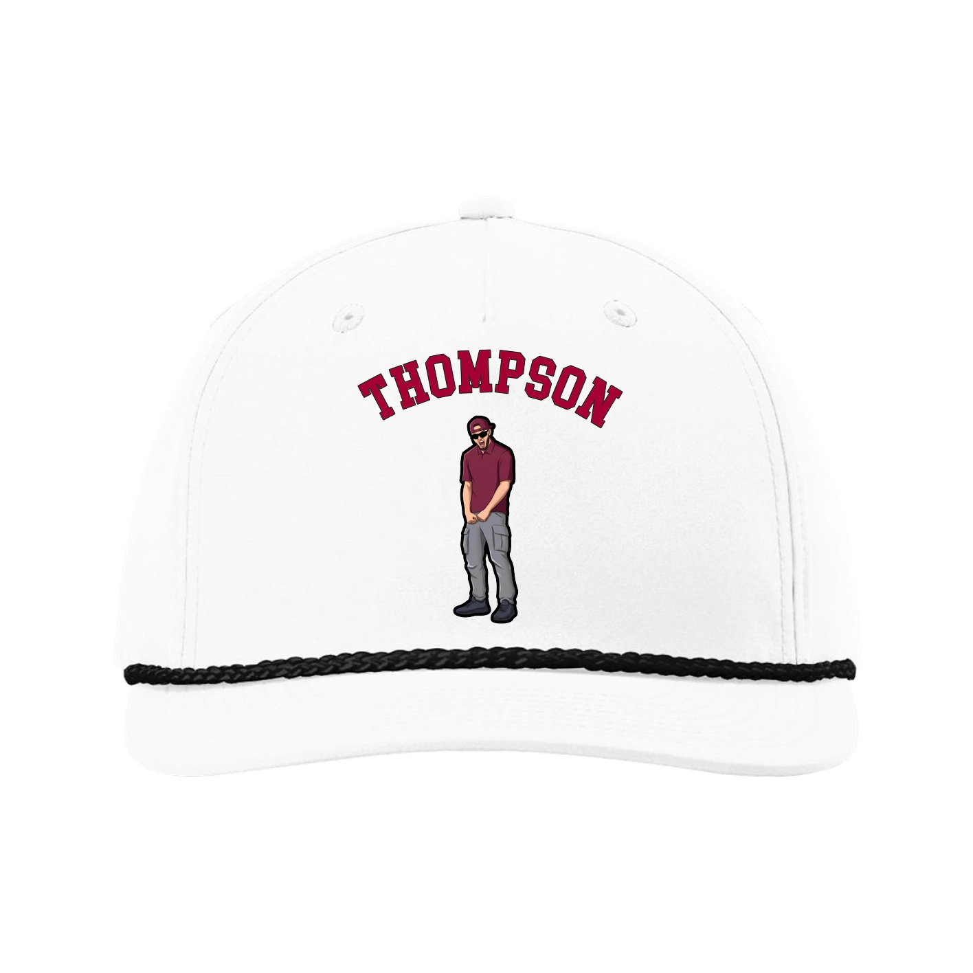 Five-Panel Classic Rope Cap — Shirsey Arch in White