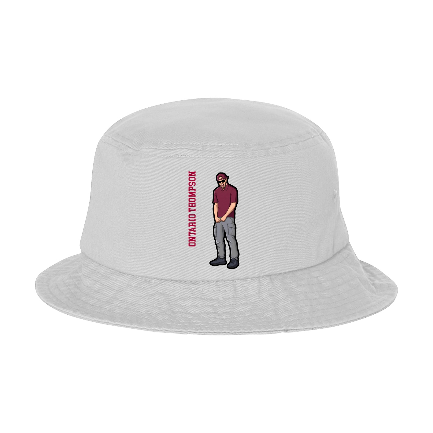 Bucket Cap — Name Vertical in White