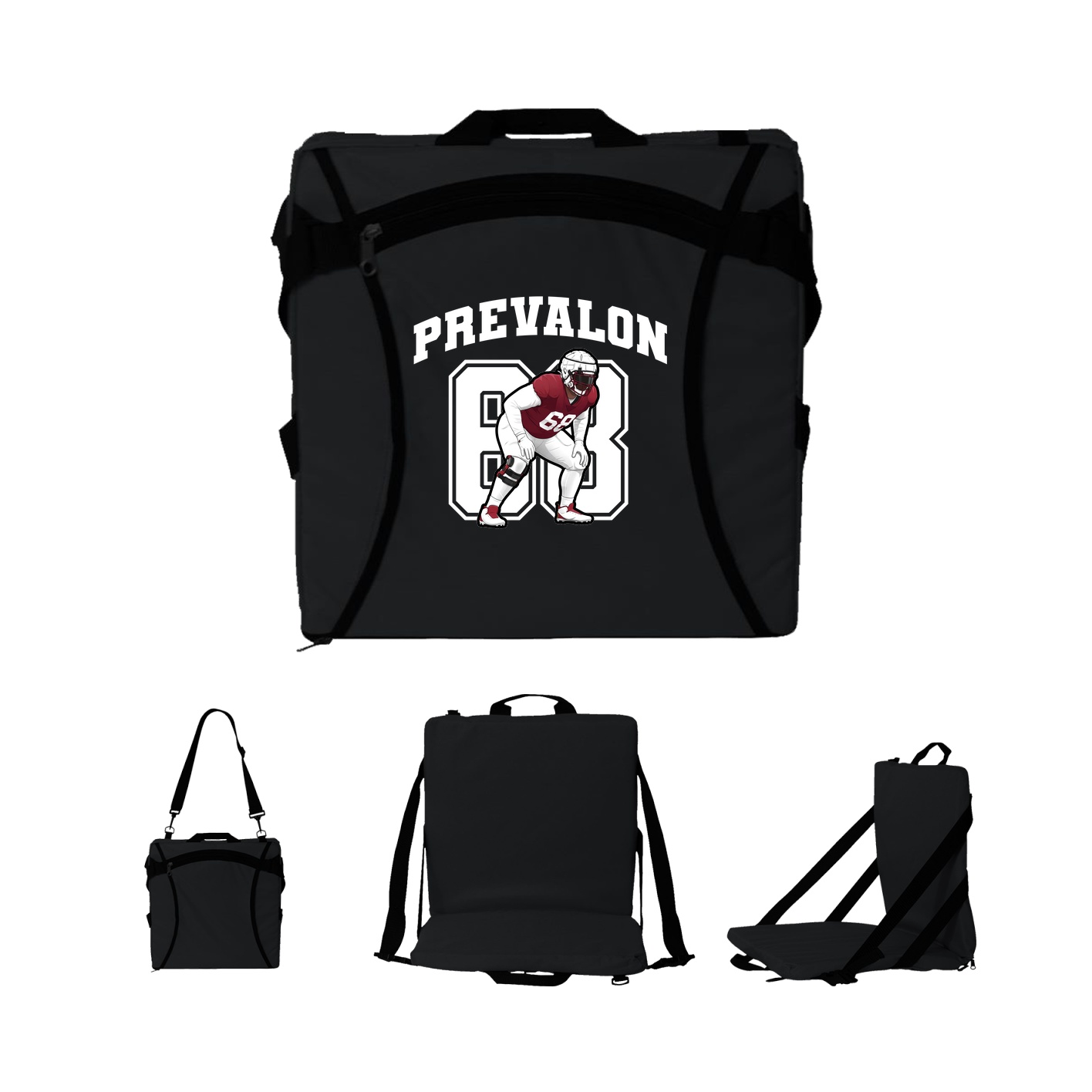 Folding Stadium Seat — Number in Black