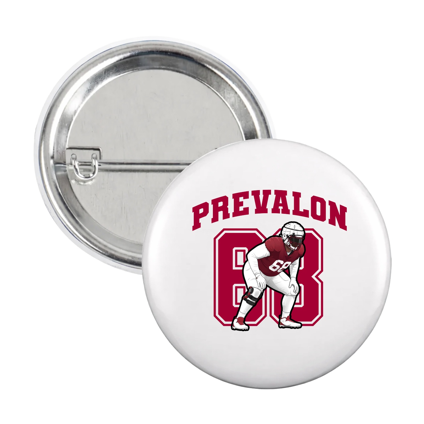 Game Day Button — Number in White