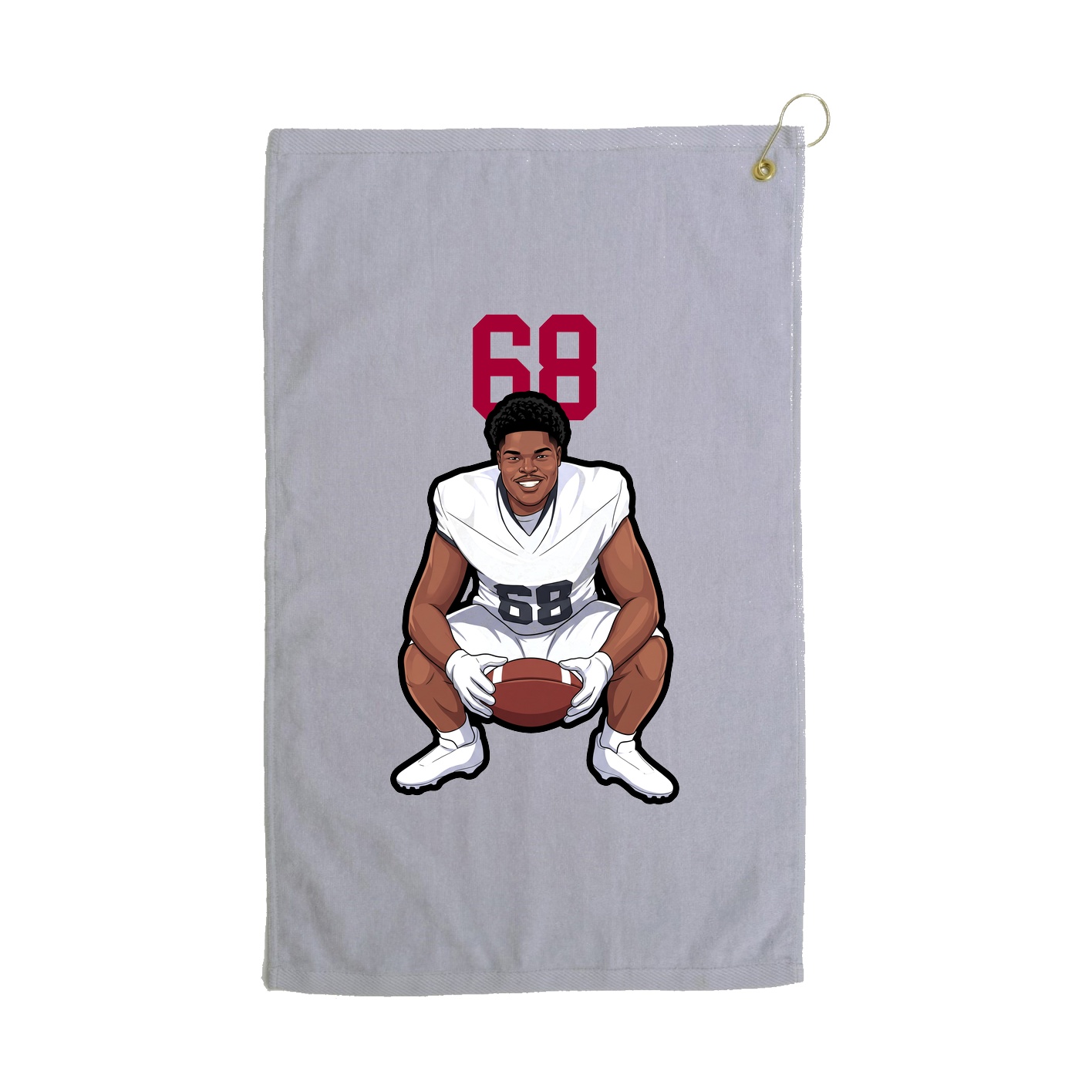 Golf Towel — Number Top in Grey