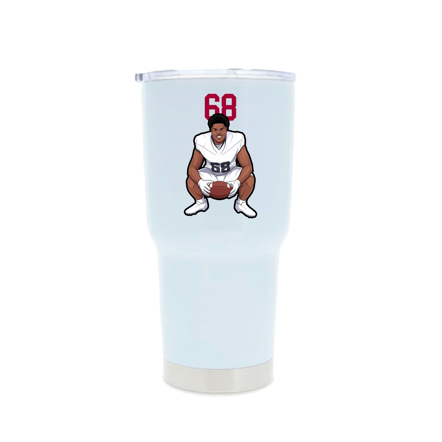 30oz Stainless Steel Tumbler — Number Top in White