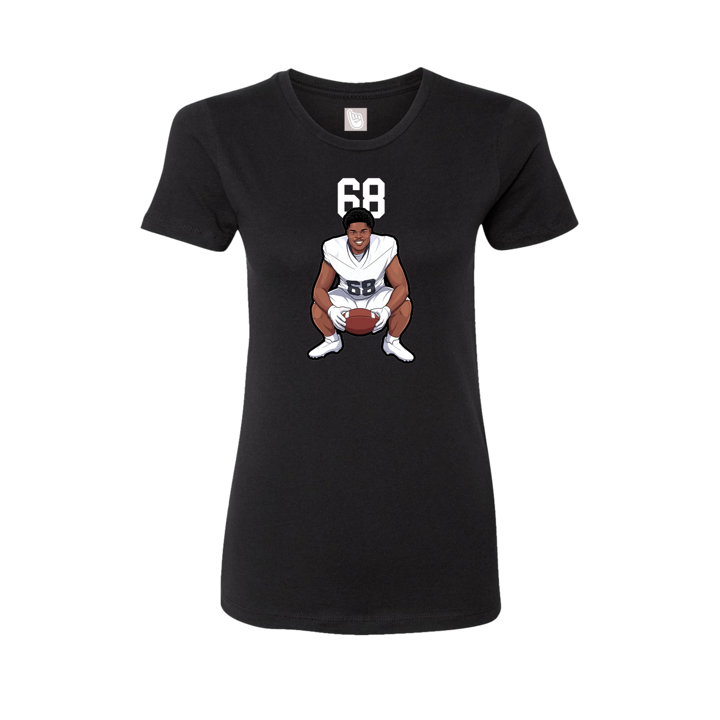 Fitted Women's Tee — Number Top in Black