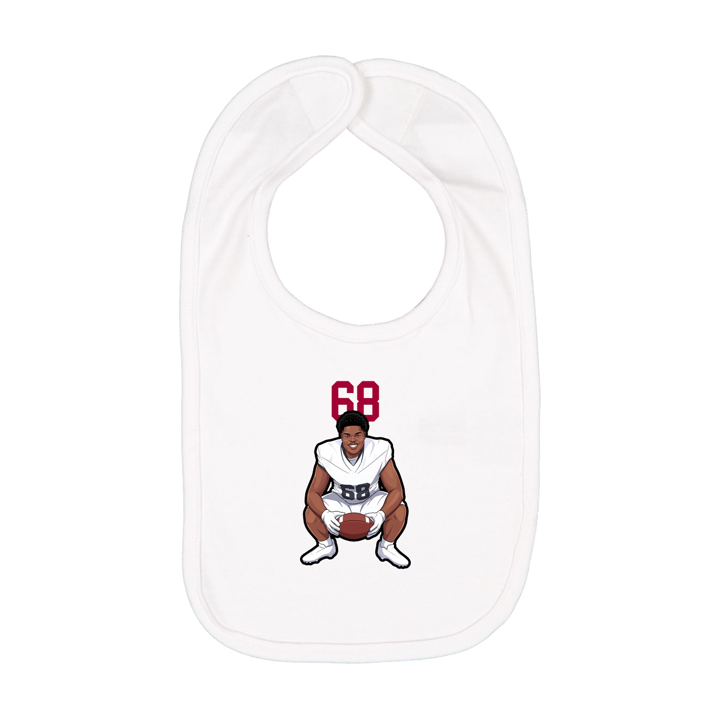 Infant Bib — Number Top in White