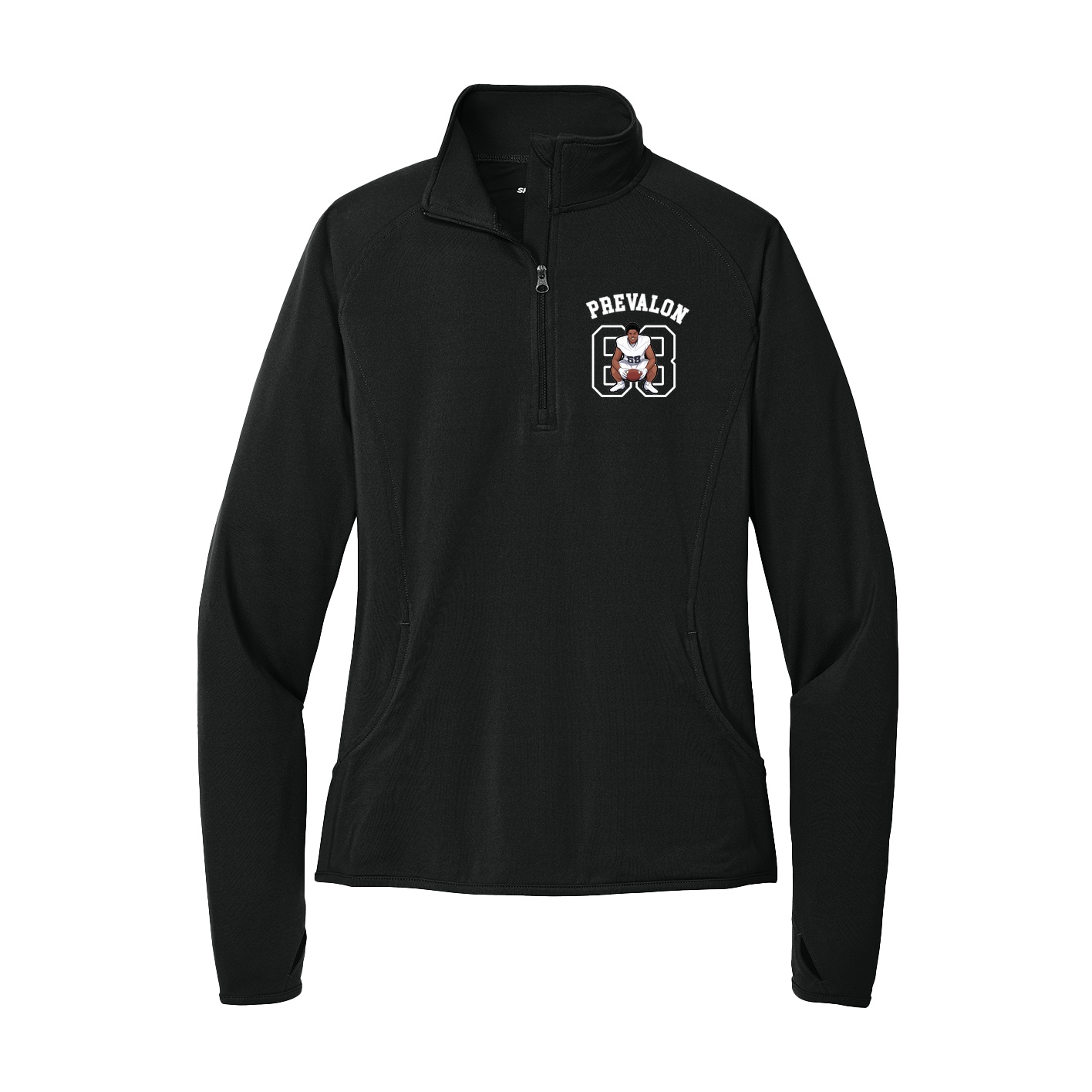 Women's Q-Zip Pullover — Shirsey Arch in Black