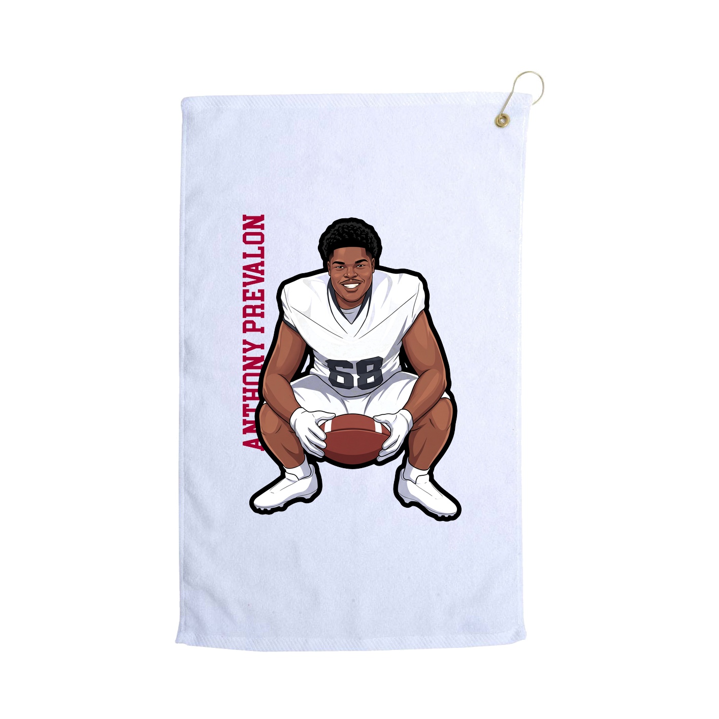 Golf Towel — Name Vertical in White