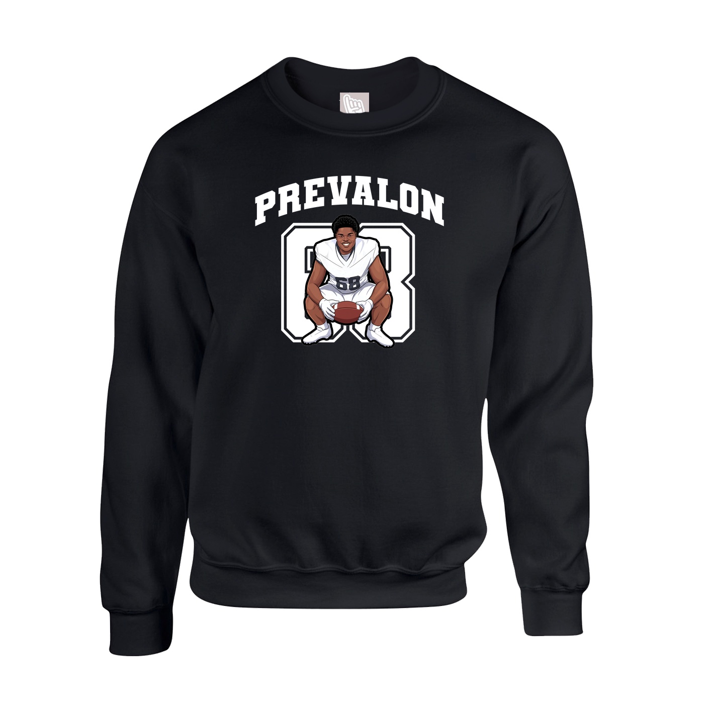 Fleece Crew — Number in Black