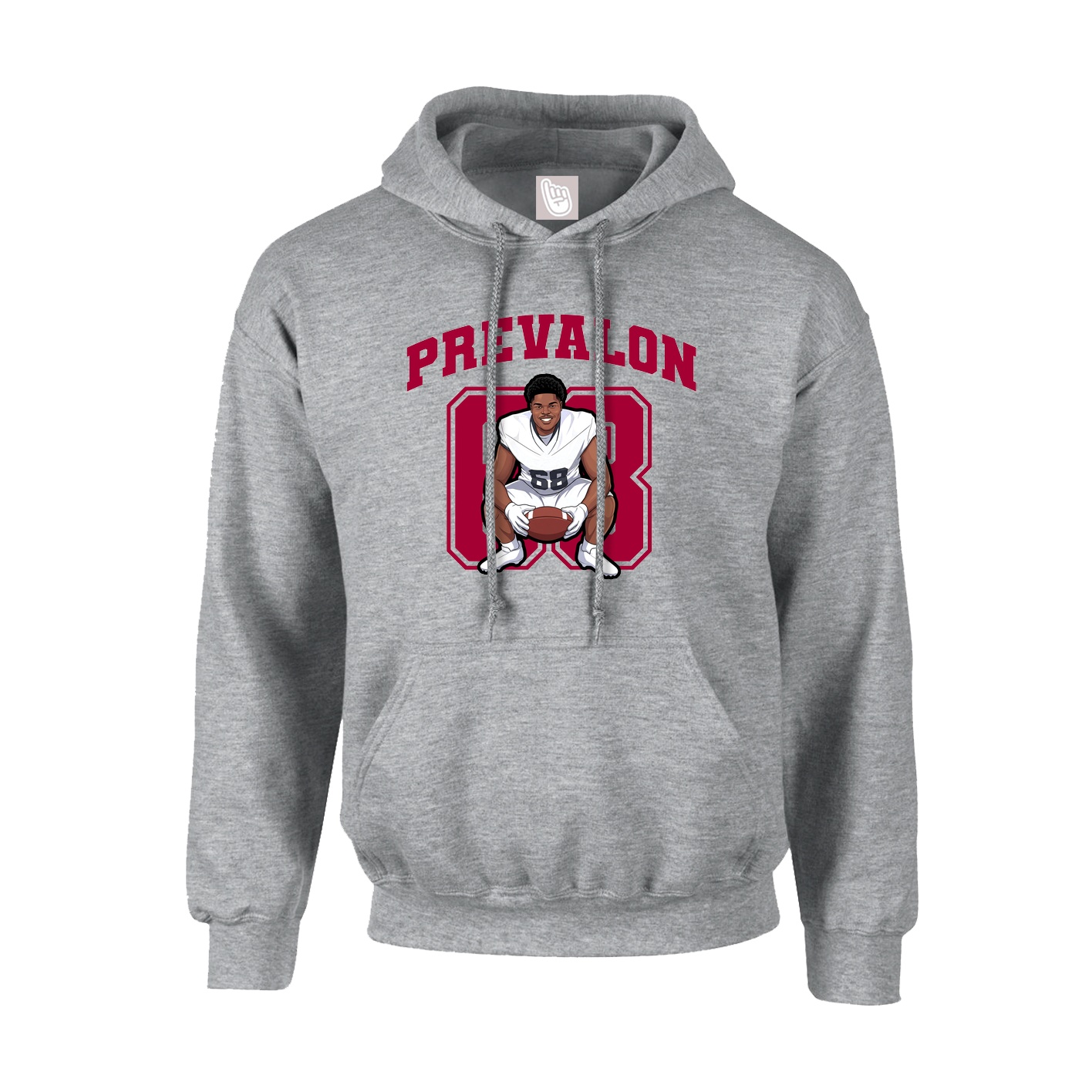 Youth Hoodie — Number in Grey