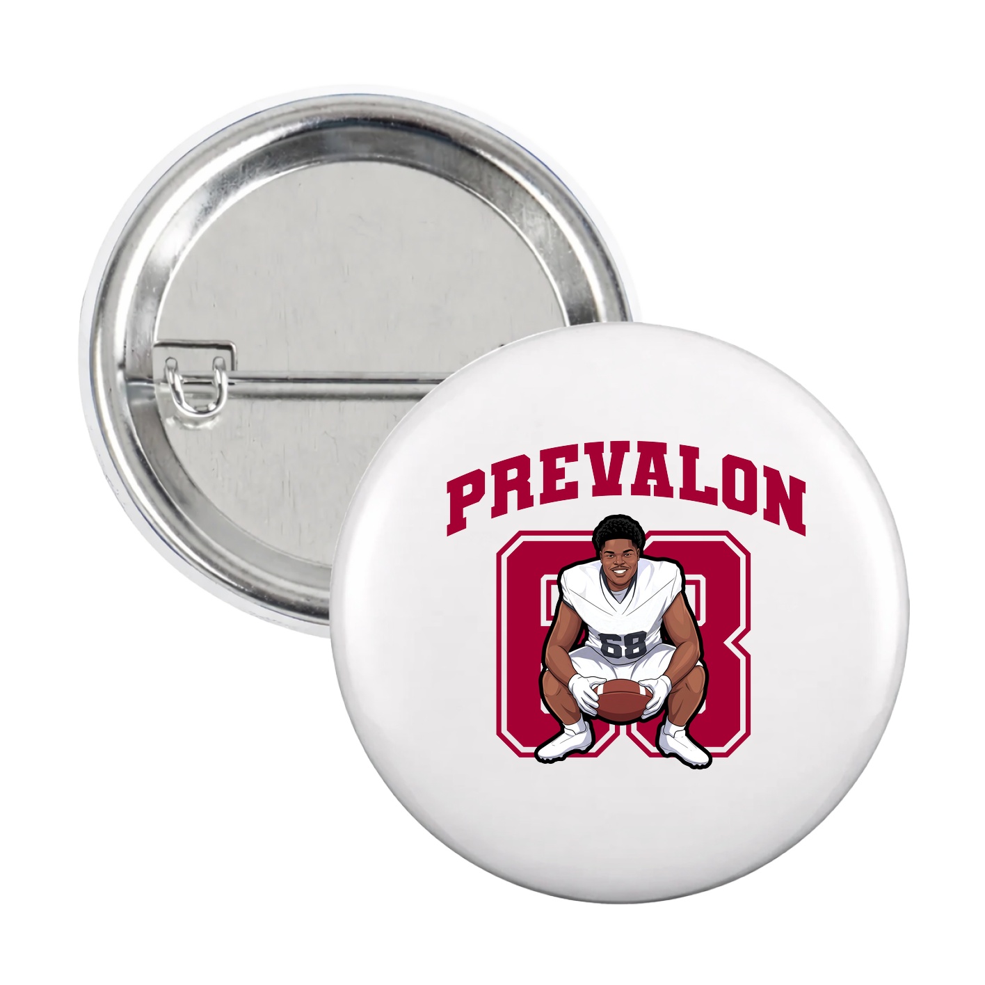 Game Day Button — Number in White