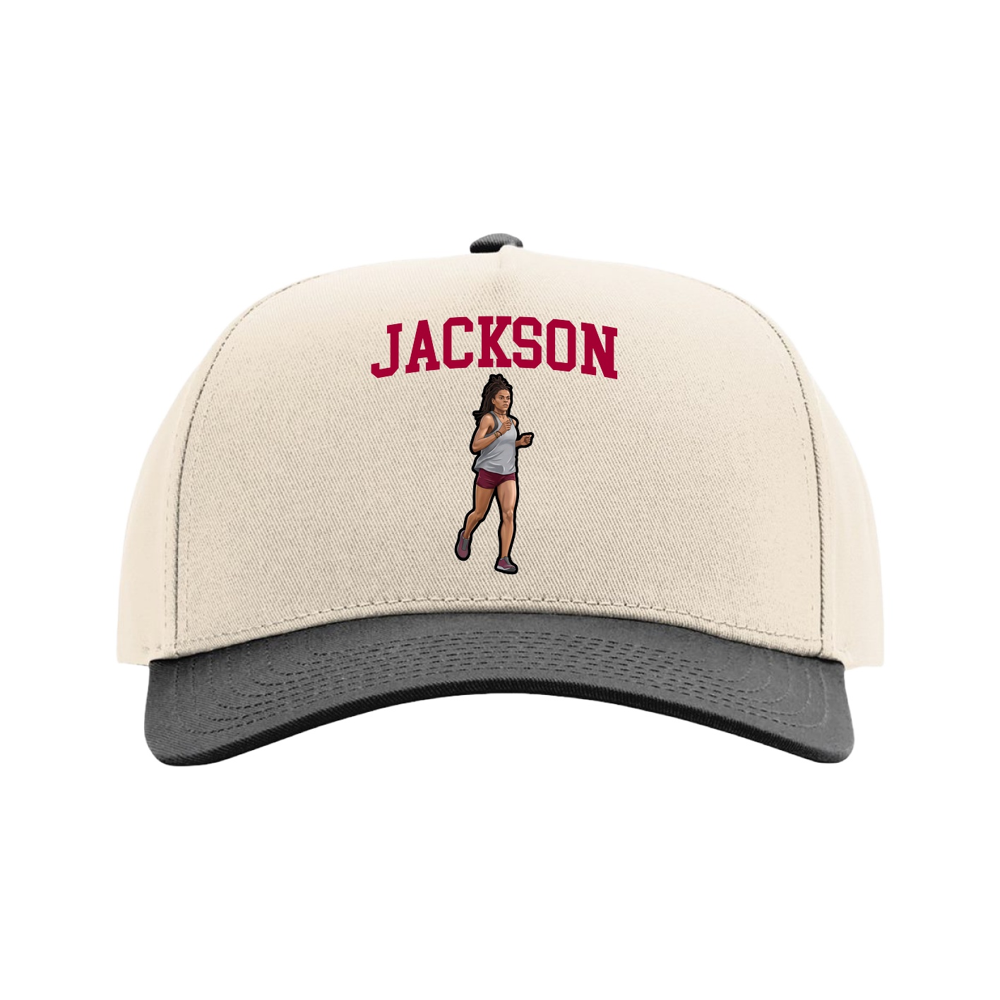 Full Fabric Five-Panel Champ Cap — Shirsey in Cream/Black