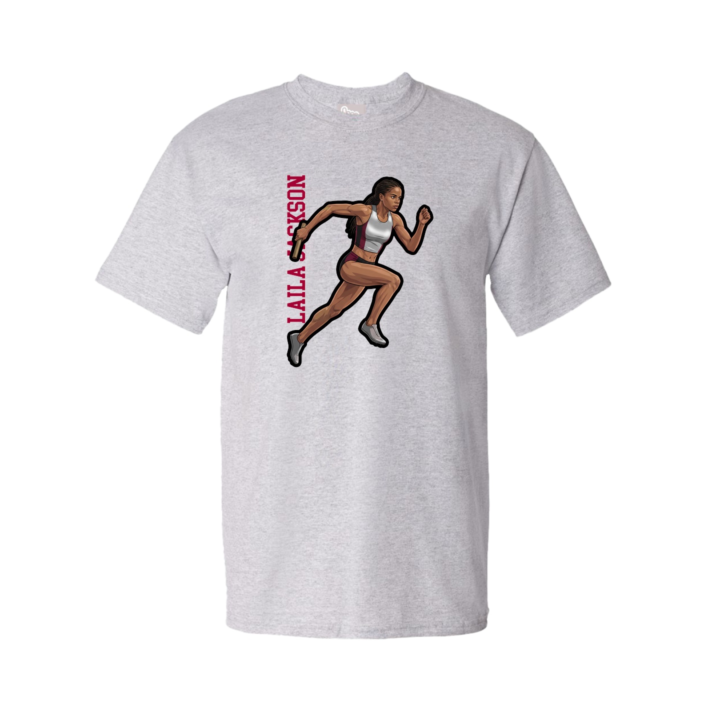 Youth Tee — Name Vertical in Grey