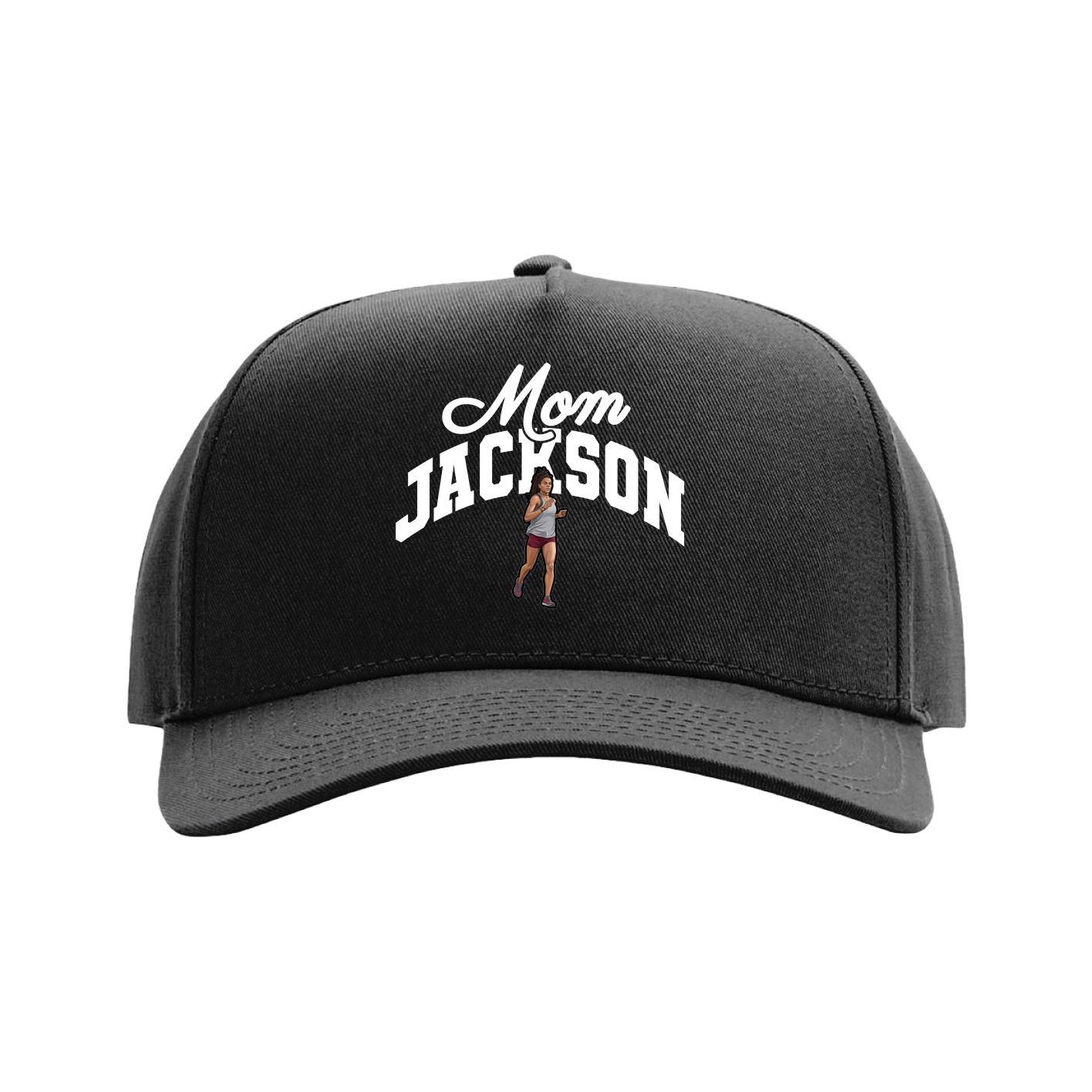 Full Fabric Five-Panel Champ Cap — Mothers Day Arch in Black
