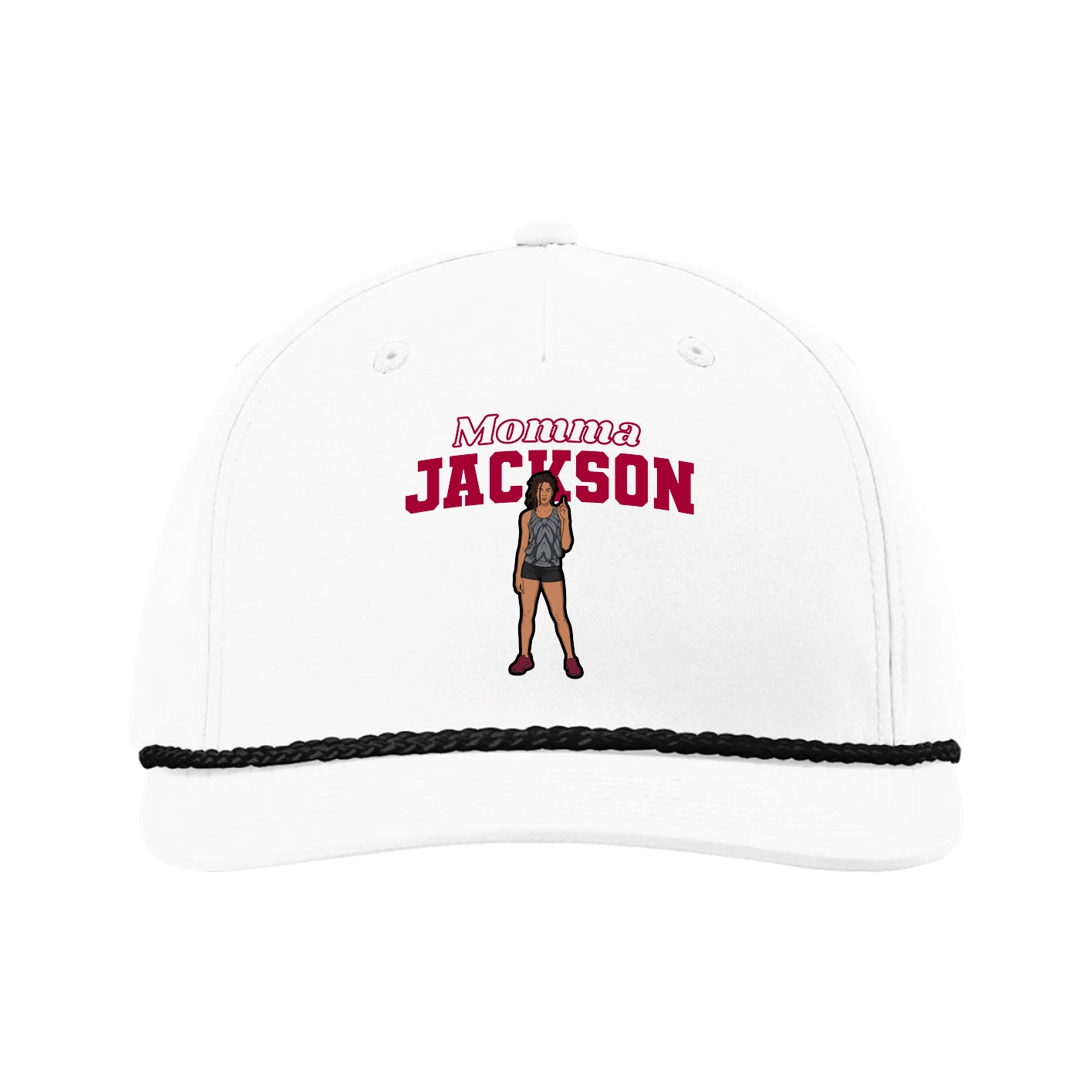 Five-Panel Classic Rope Cap — Mothers Day Block in White